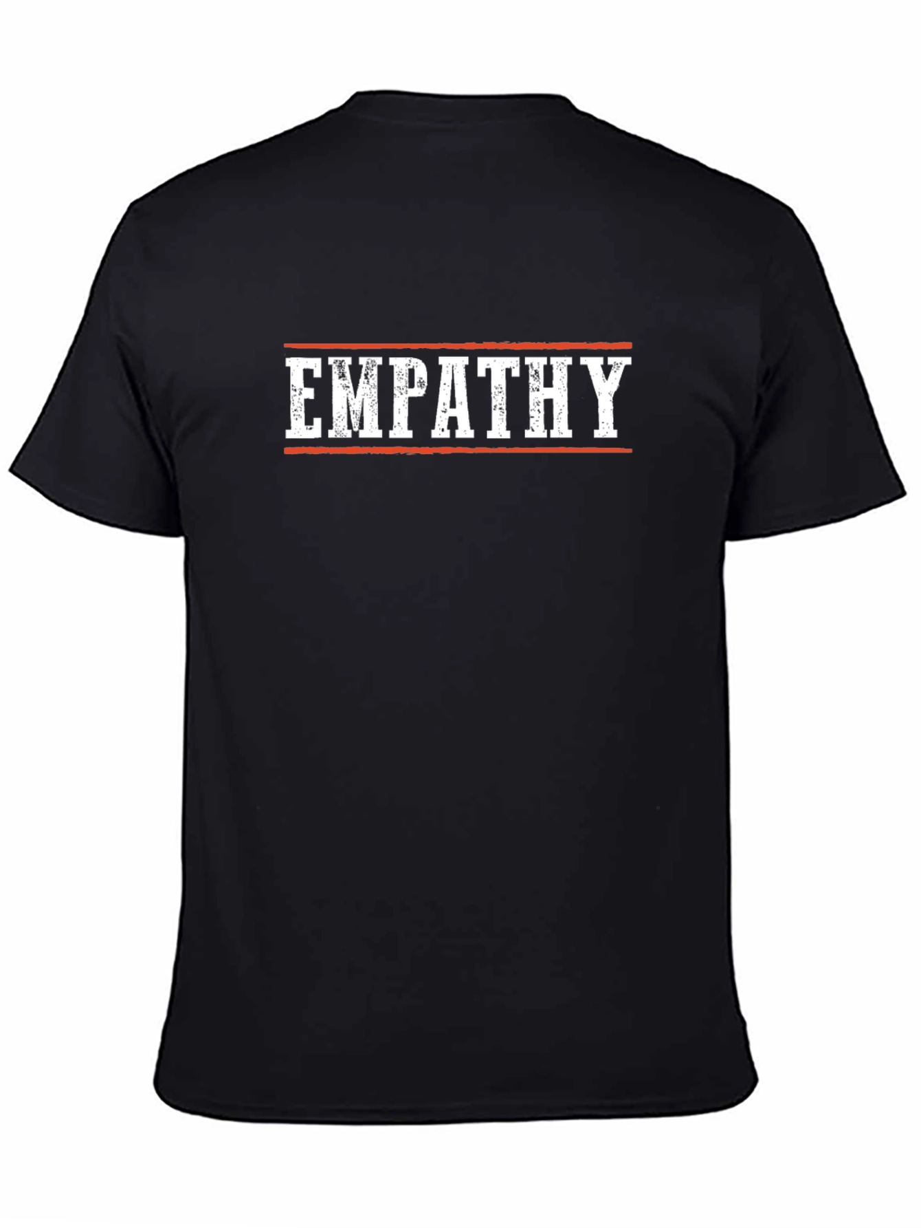 Black Empathy T-Shirt - Black Crew Neck Casual Tee view 4