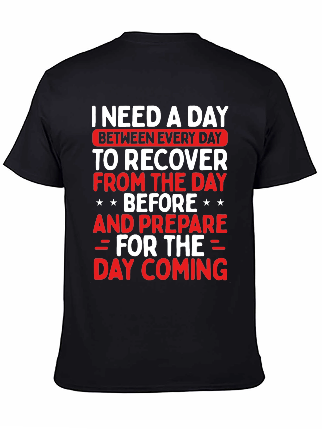 Black Funny Recovery Day T-Shirt view 4