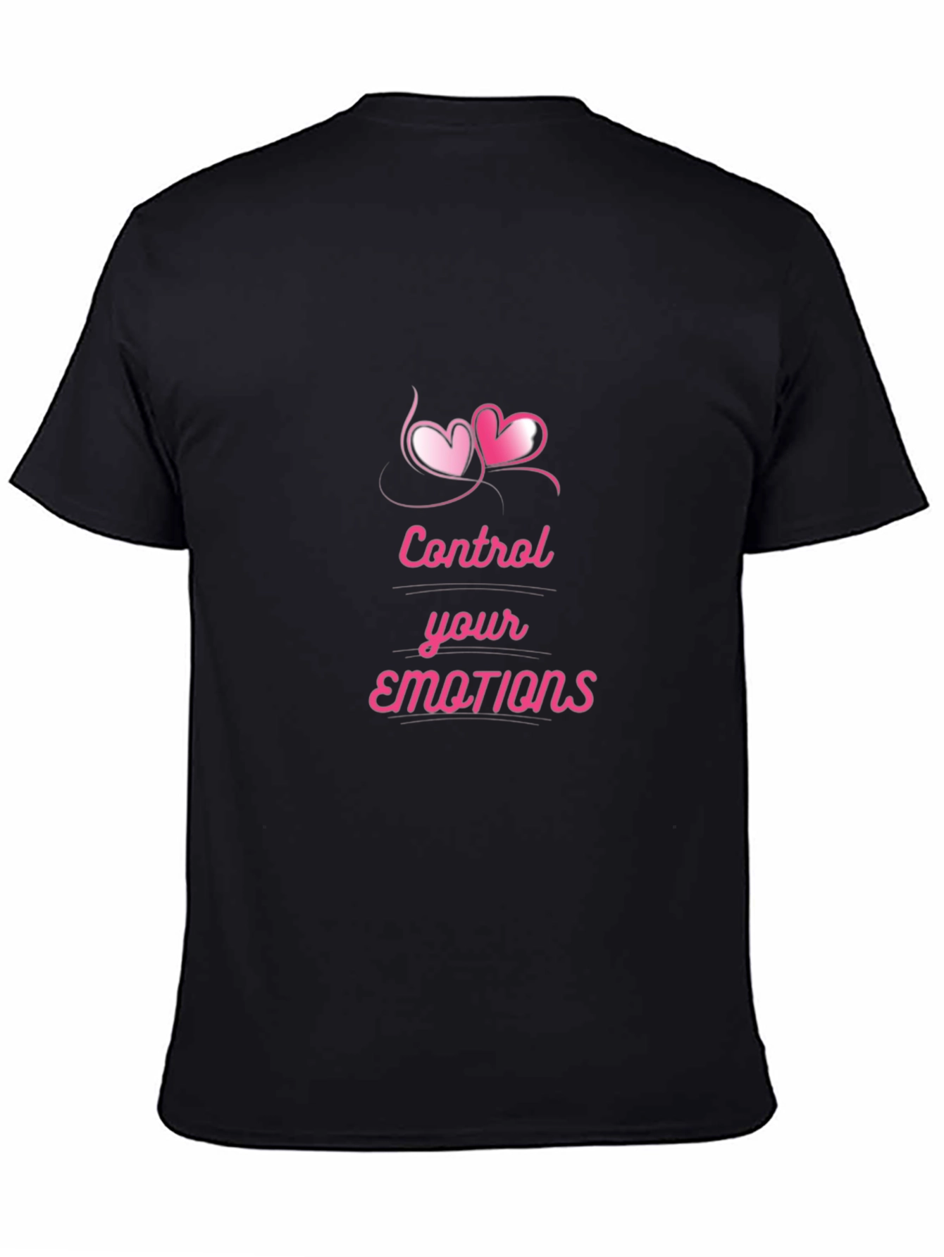 Black Control Your Emotions Graphic Tee - Heart Design view 4