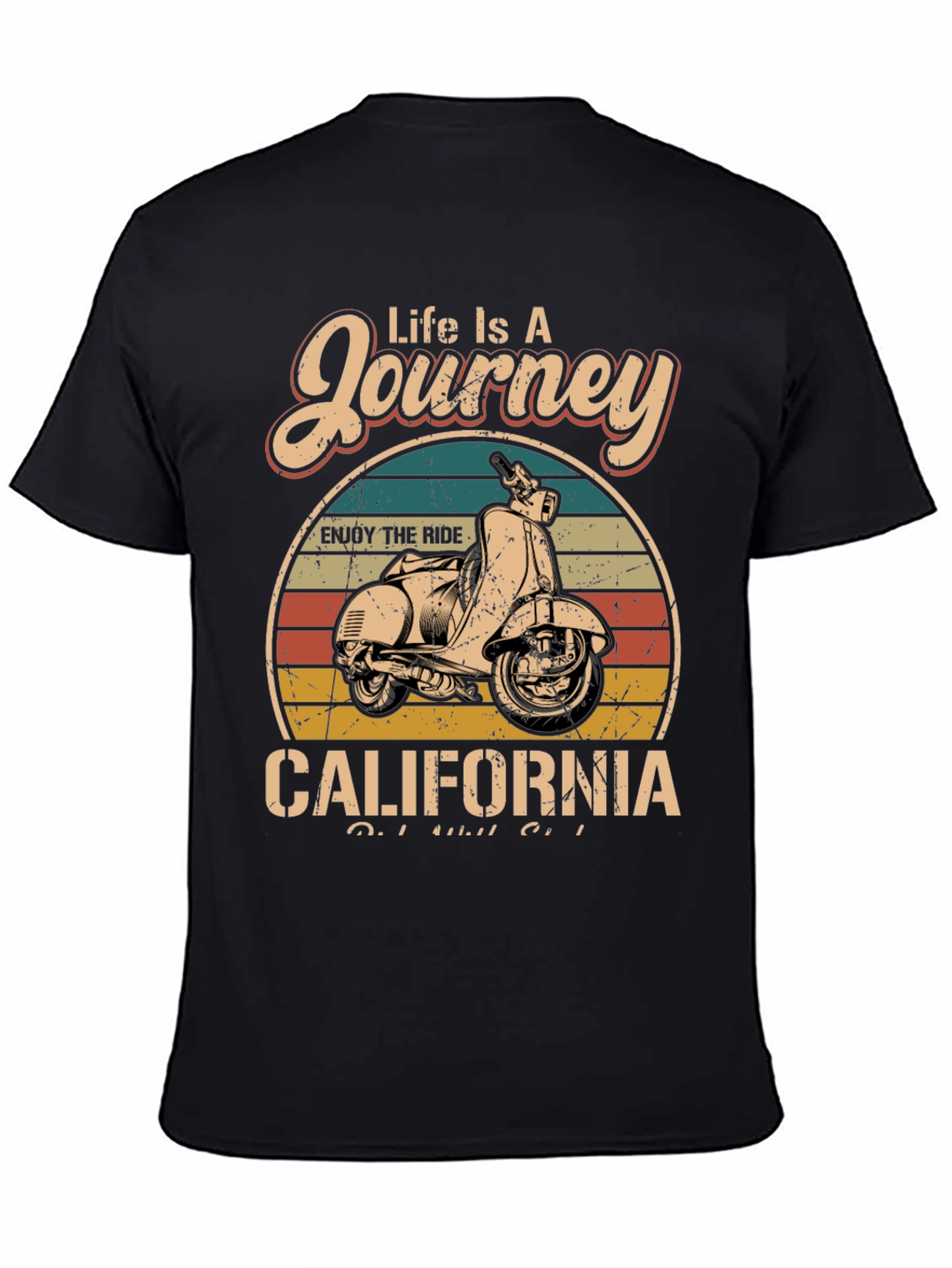 Black Vintage California Scooter T-Shirt view 4