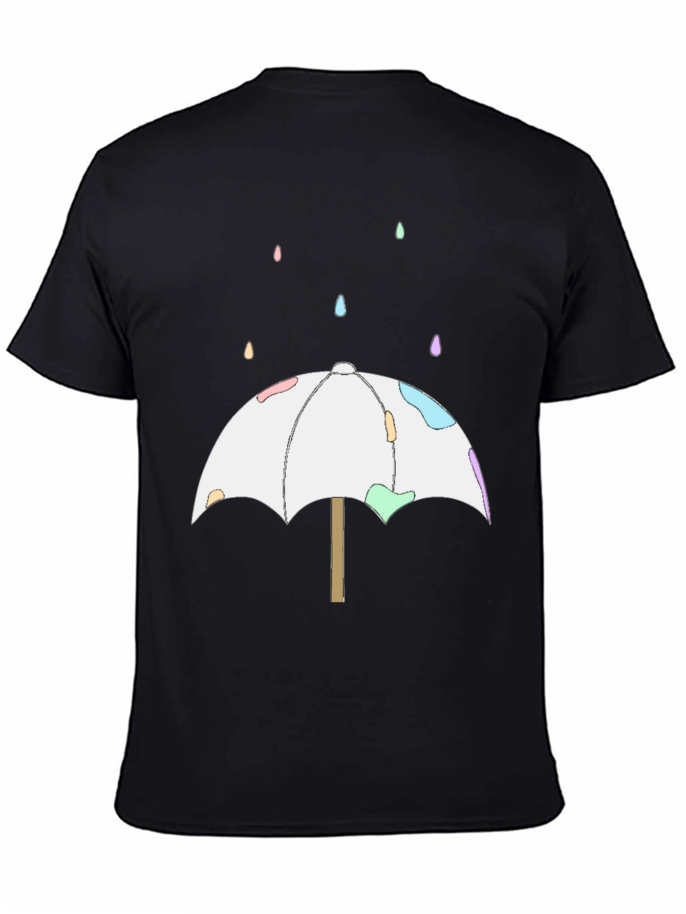 Black Cute Umbrella T-Shirt - Black view 4
