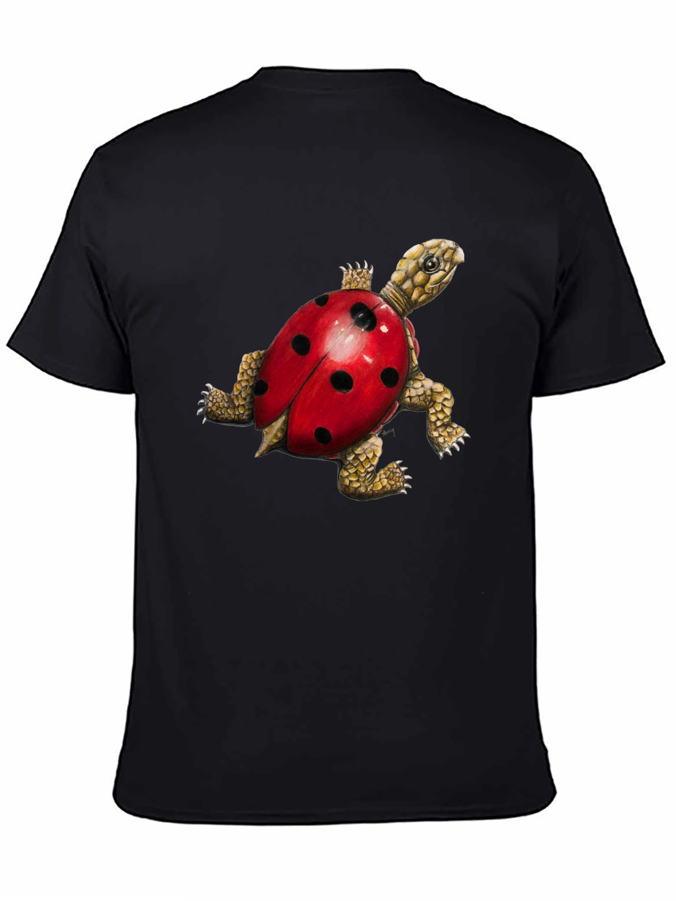 Black Turtle Ladybug Black Graphic Tee view 4