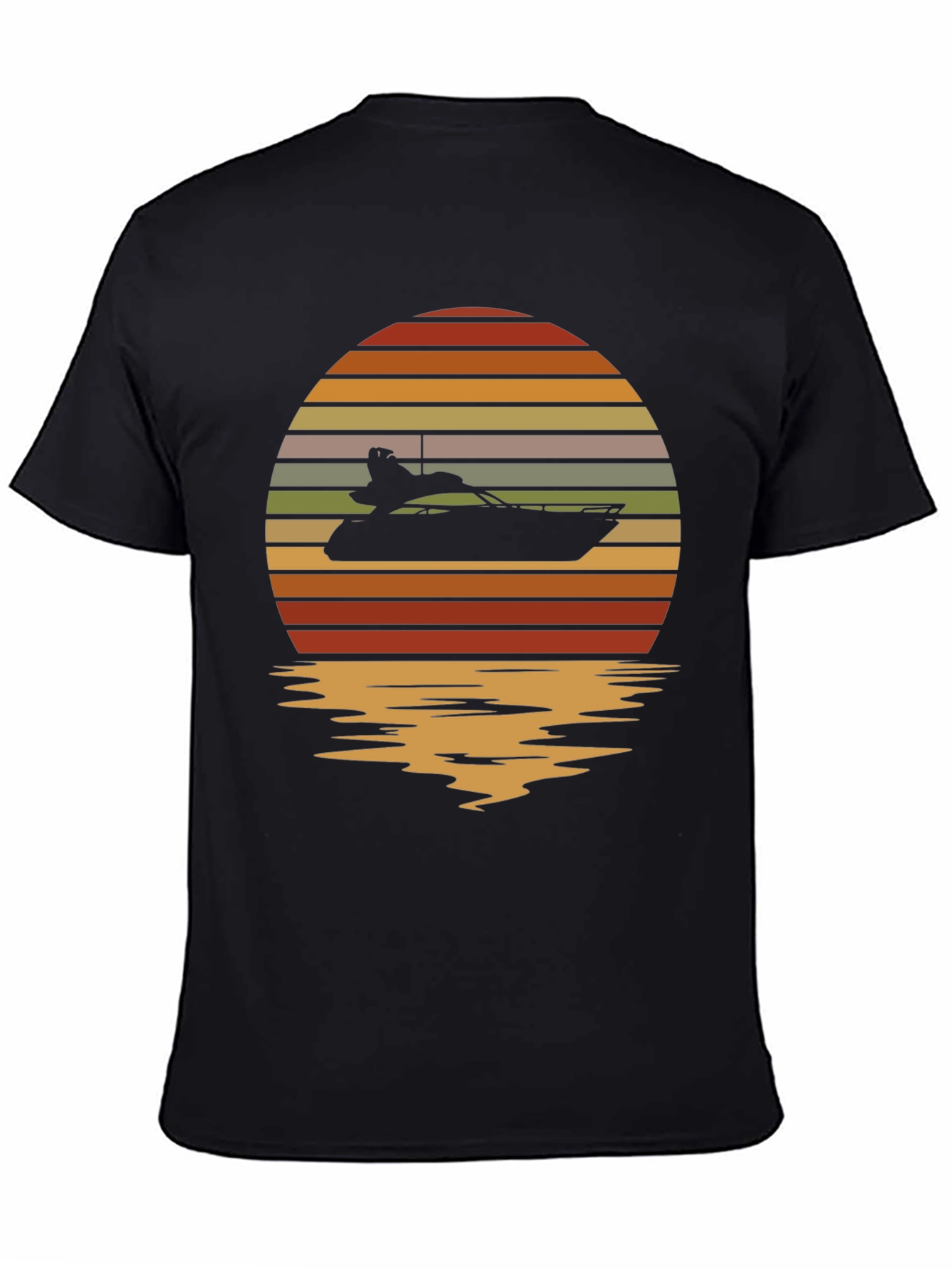 Black Sunset Yacht T-Shirt - Retro Boating Tee view 4