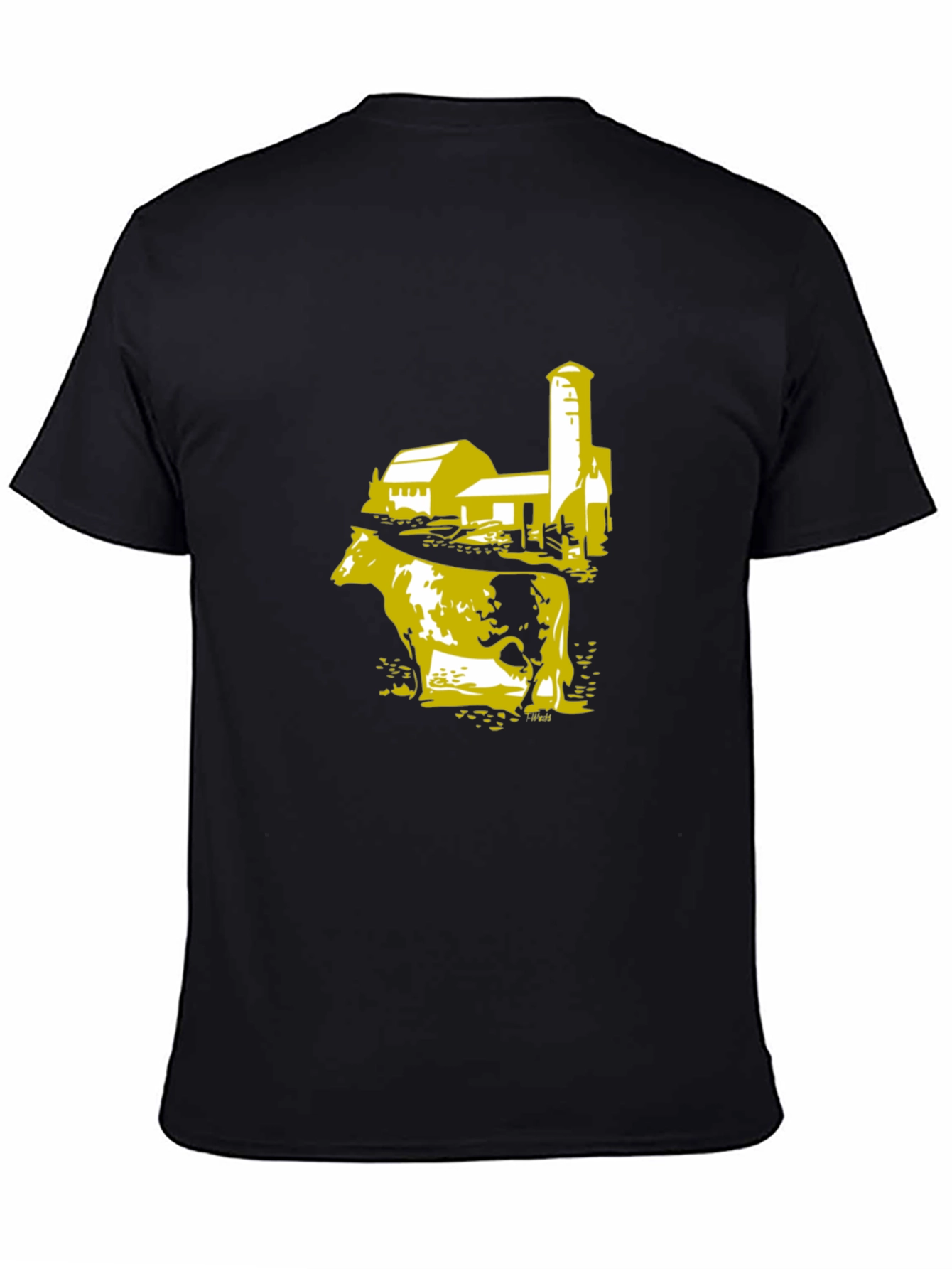 Black Farm Cow Graphic Tee view 4
