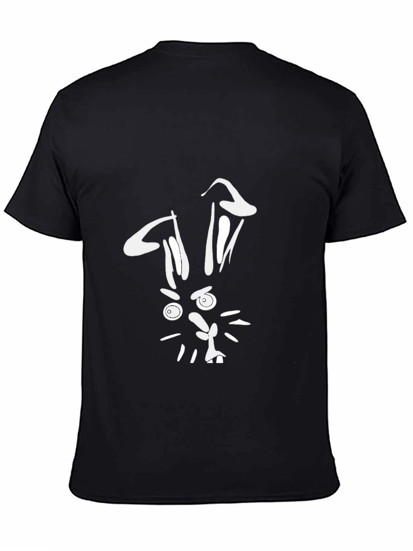 Black Funny Rabbit Graphic Tee - Black Cotton T-Shirt view 4