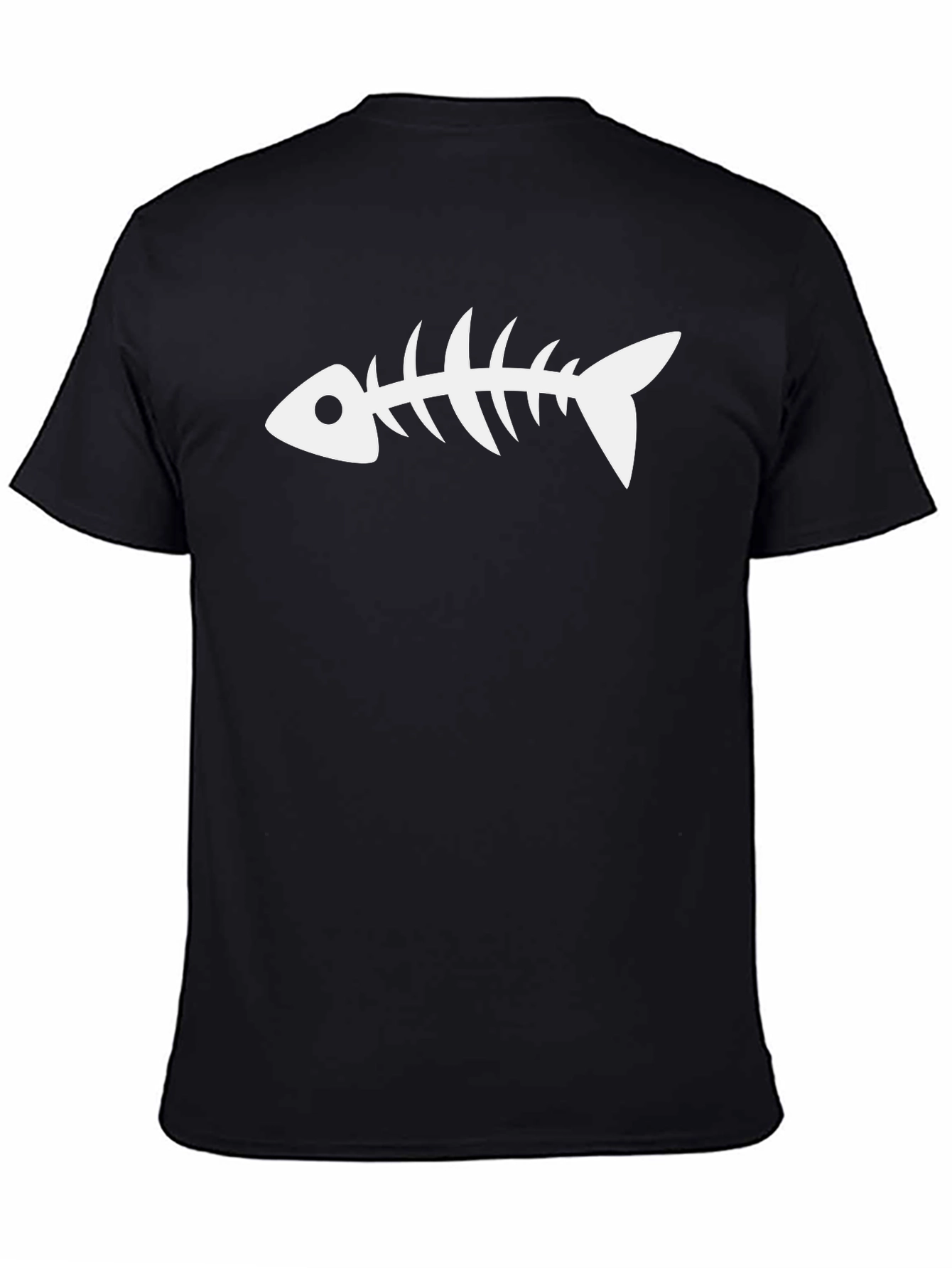 Black Fishbone Graphic Tee - Black Casual T-Shirt view 4