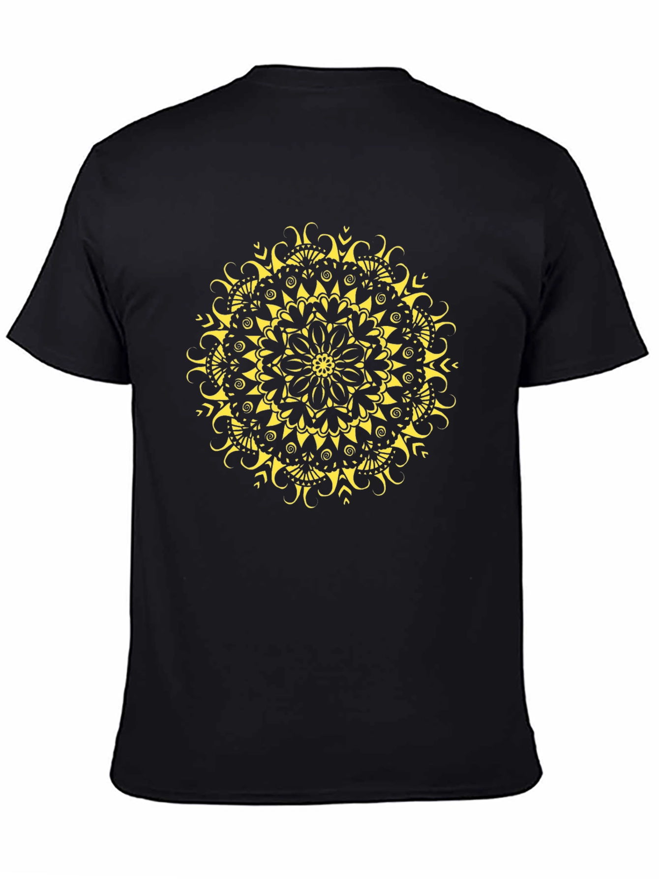 Black Mandala Graphic Black T-Shirt - Unique Design view 4