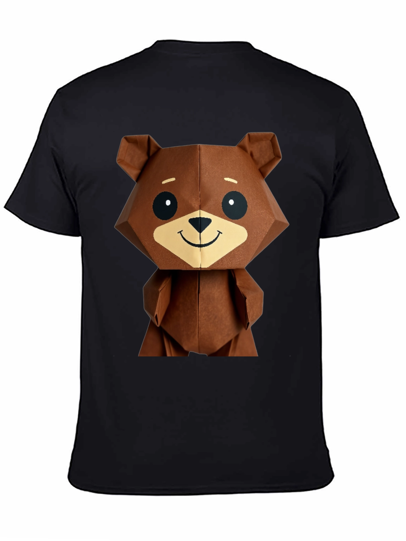 Black Geometric Bear Graphic Tee - Modern Streetwear view 4