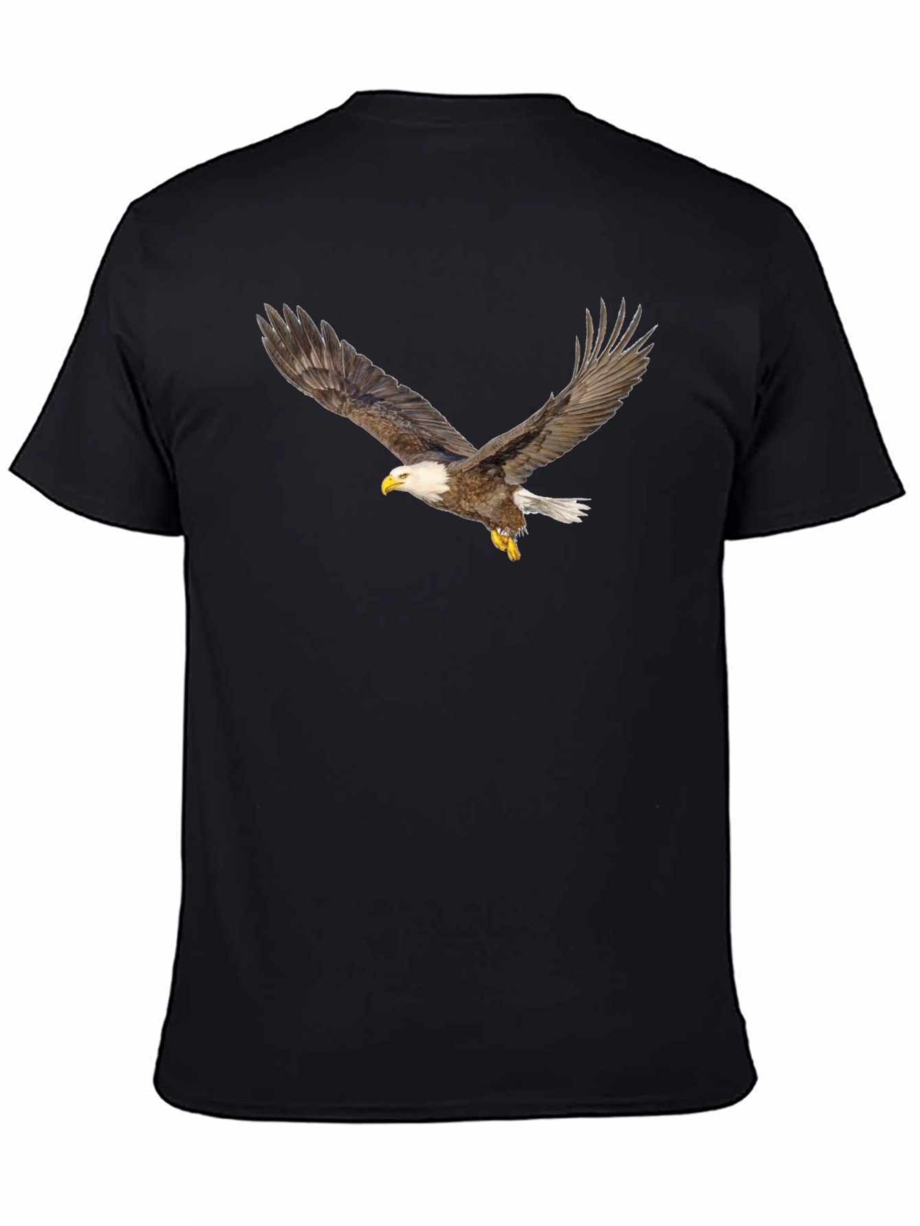 Black Black T-Shirt with Eagle Print view 4