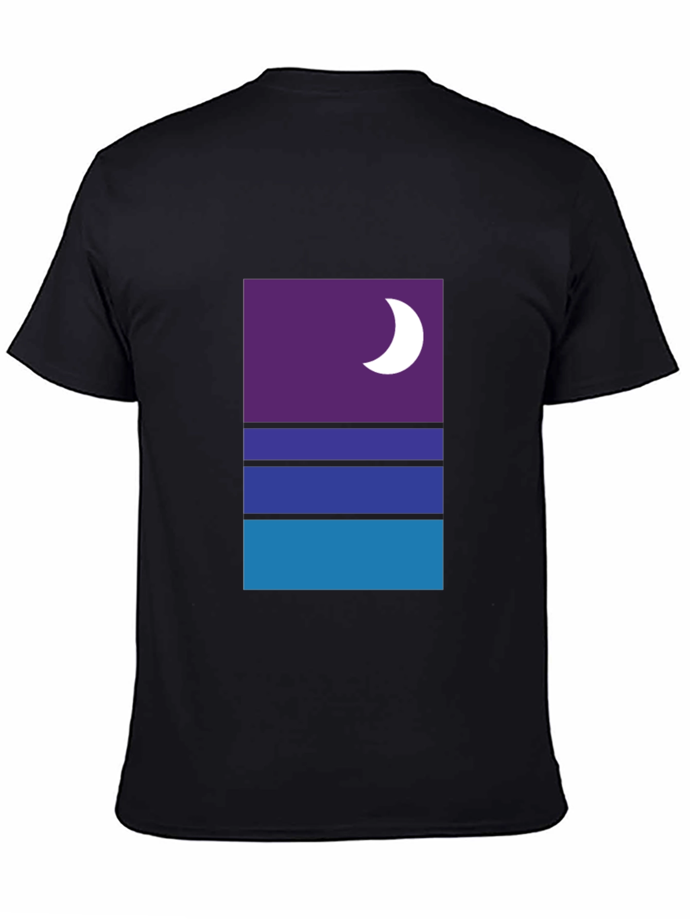 Black Modern Nightscape Graphic Tee - Black Cotton Blend view 4