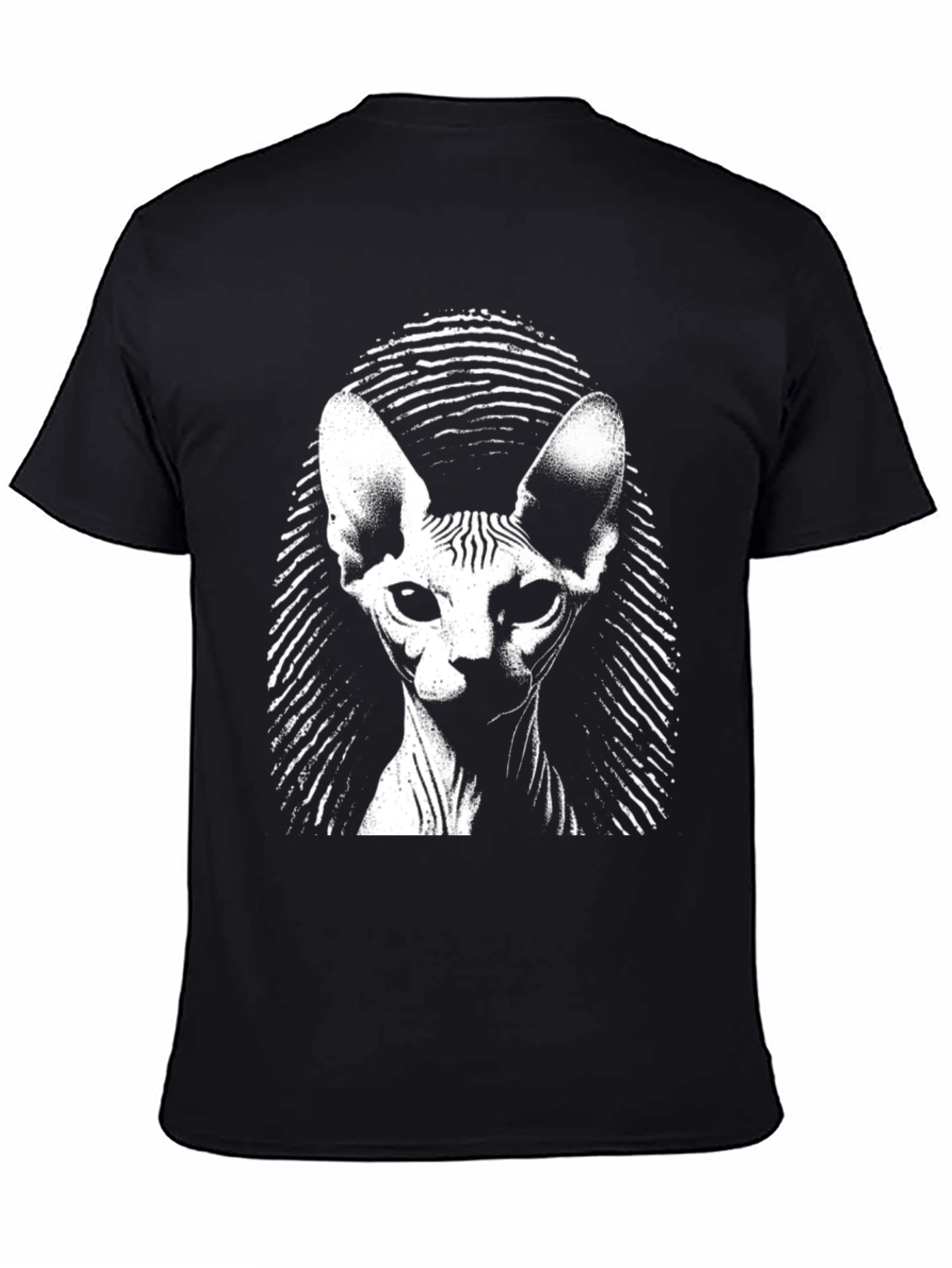 Black Sphynx Cat Graphic Tee - Black view 4