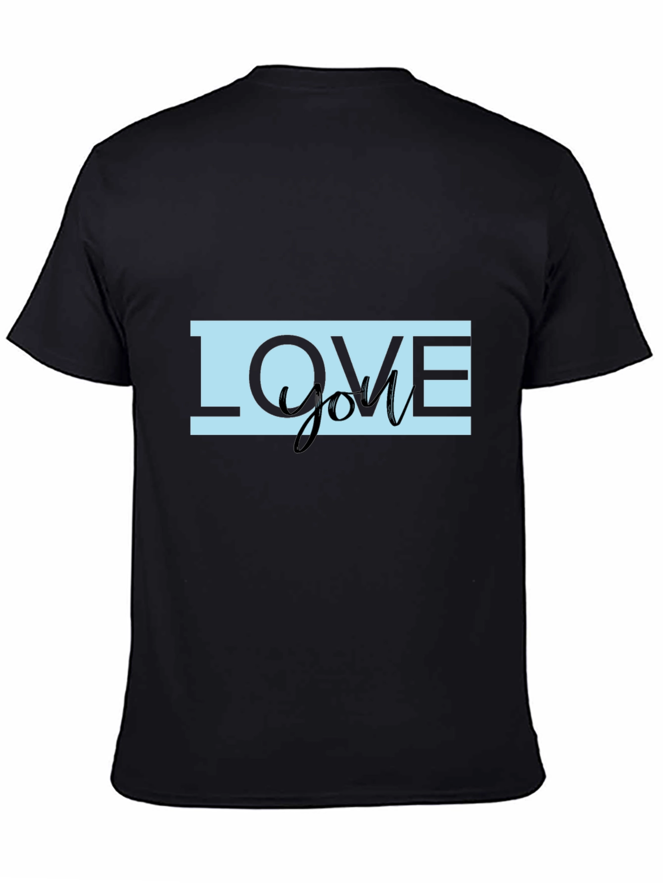Black Love You Graphic Print Black T-Shirt view 4