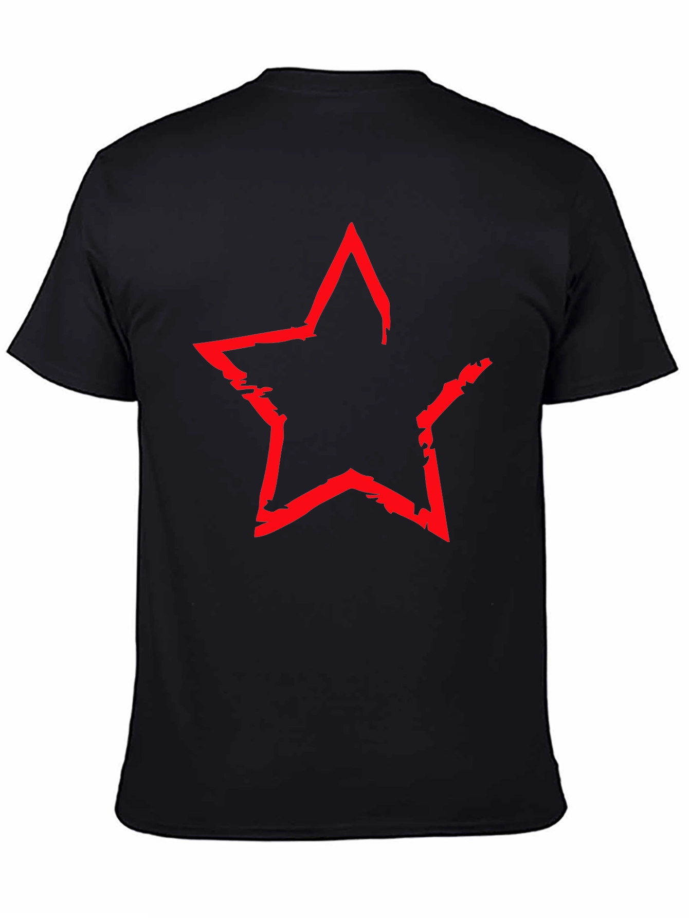 Black Red Star Graphic Black T-Shirt view 4
