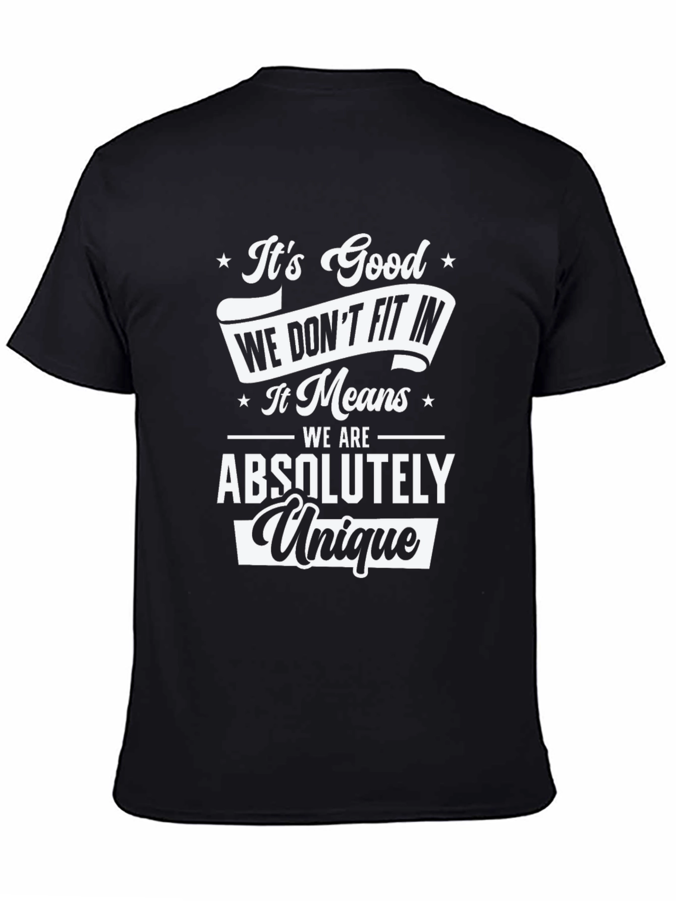 Black Unique Tee: Don't Fit In T-Shirt view 4