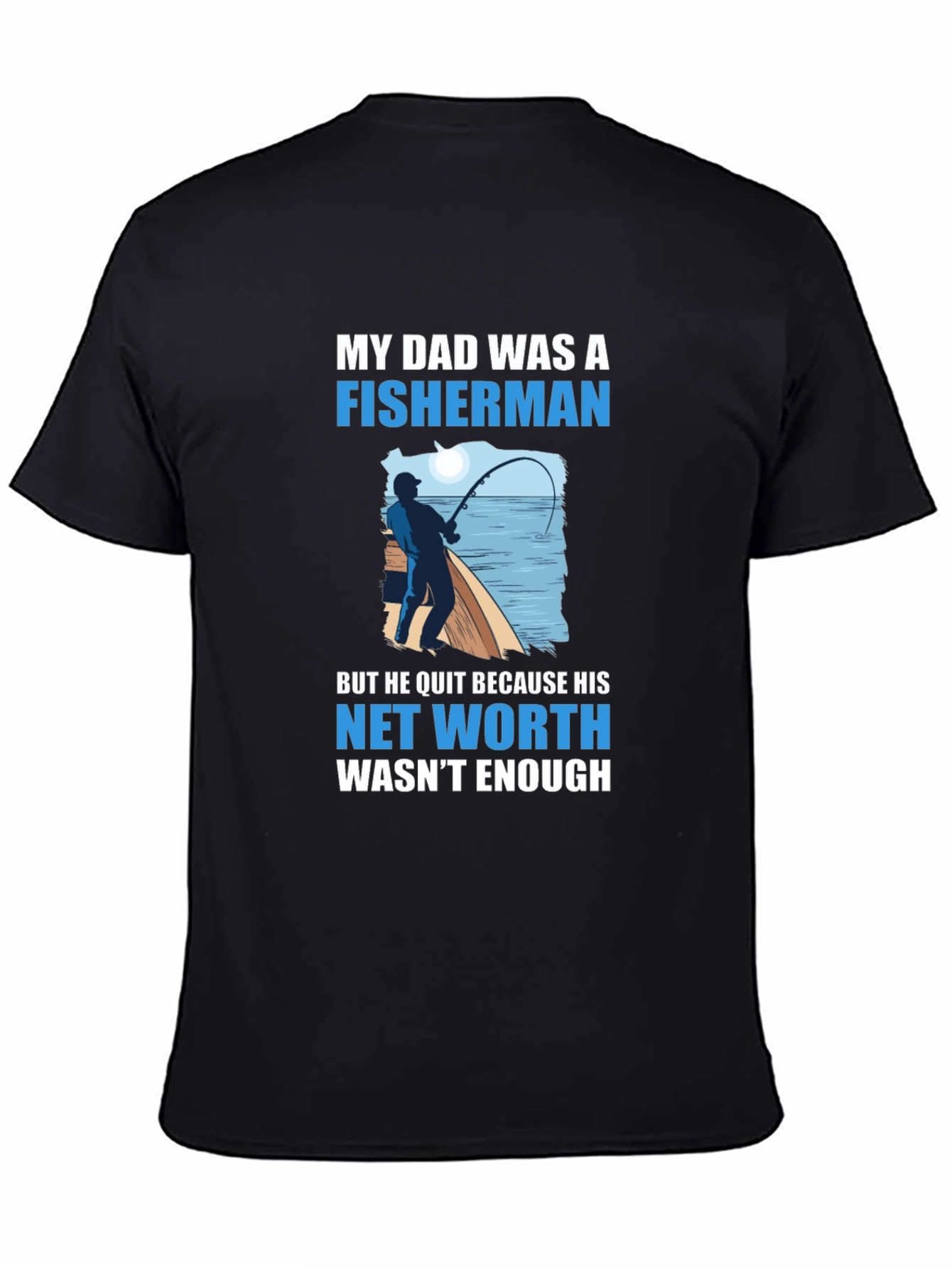 Black Fisherman Dad Joke T-Shirt view 4