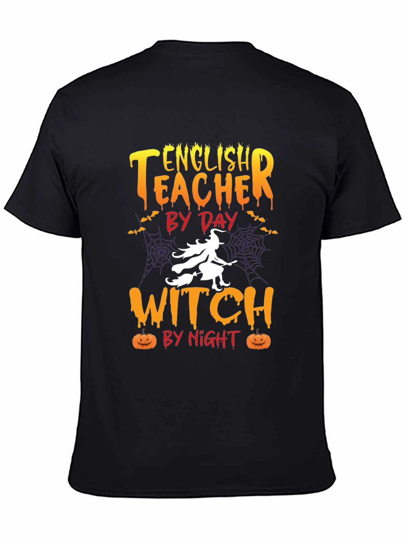 Black English Teacher Witch T-Shirt - Halloween view 4
