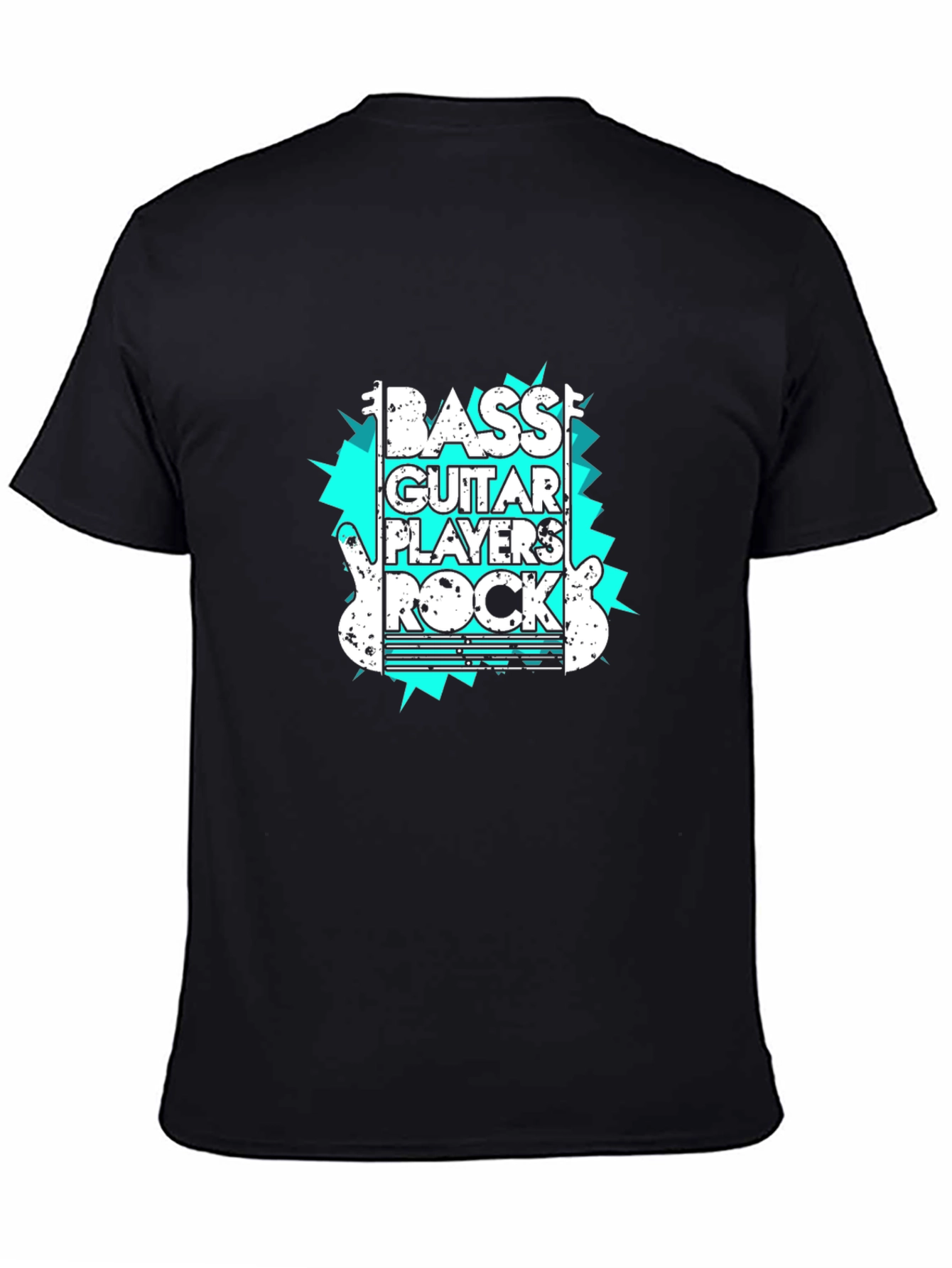 Black Bass Guitar Players Rock Graphic Tee view 4