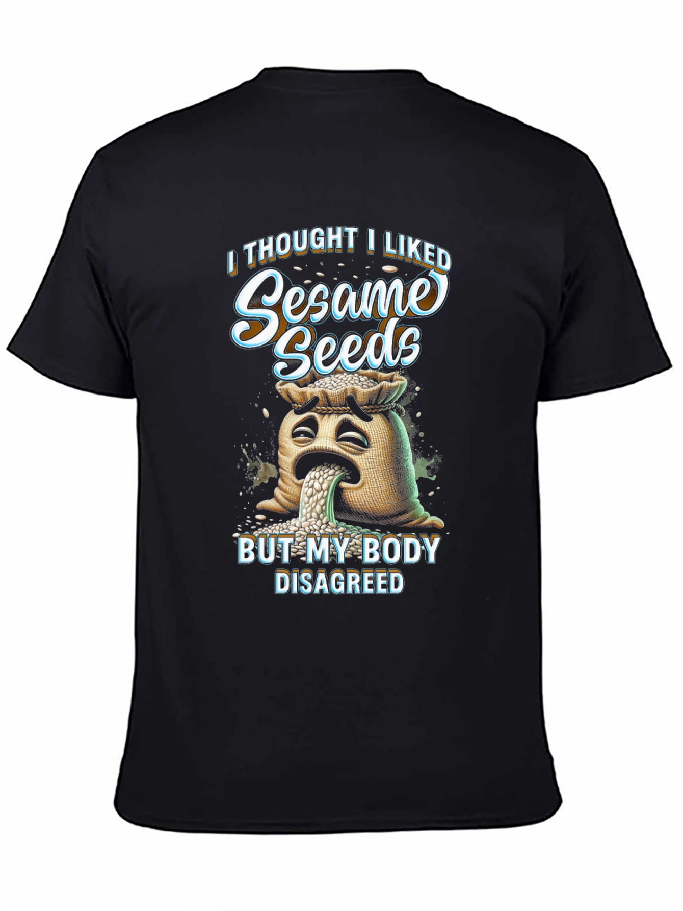 Black Sesame Seed Allergy T-Shirt view 4
