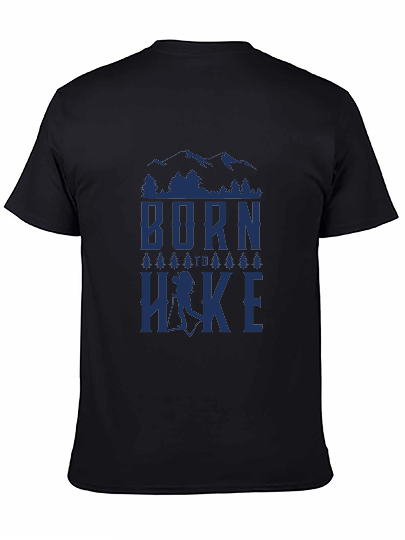 Black Born to Hike Graphic T-Shirt - Nature Adventure Tee view 4