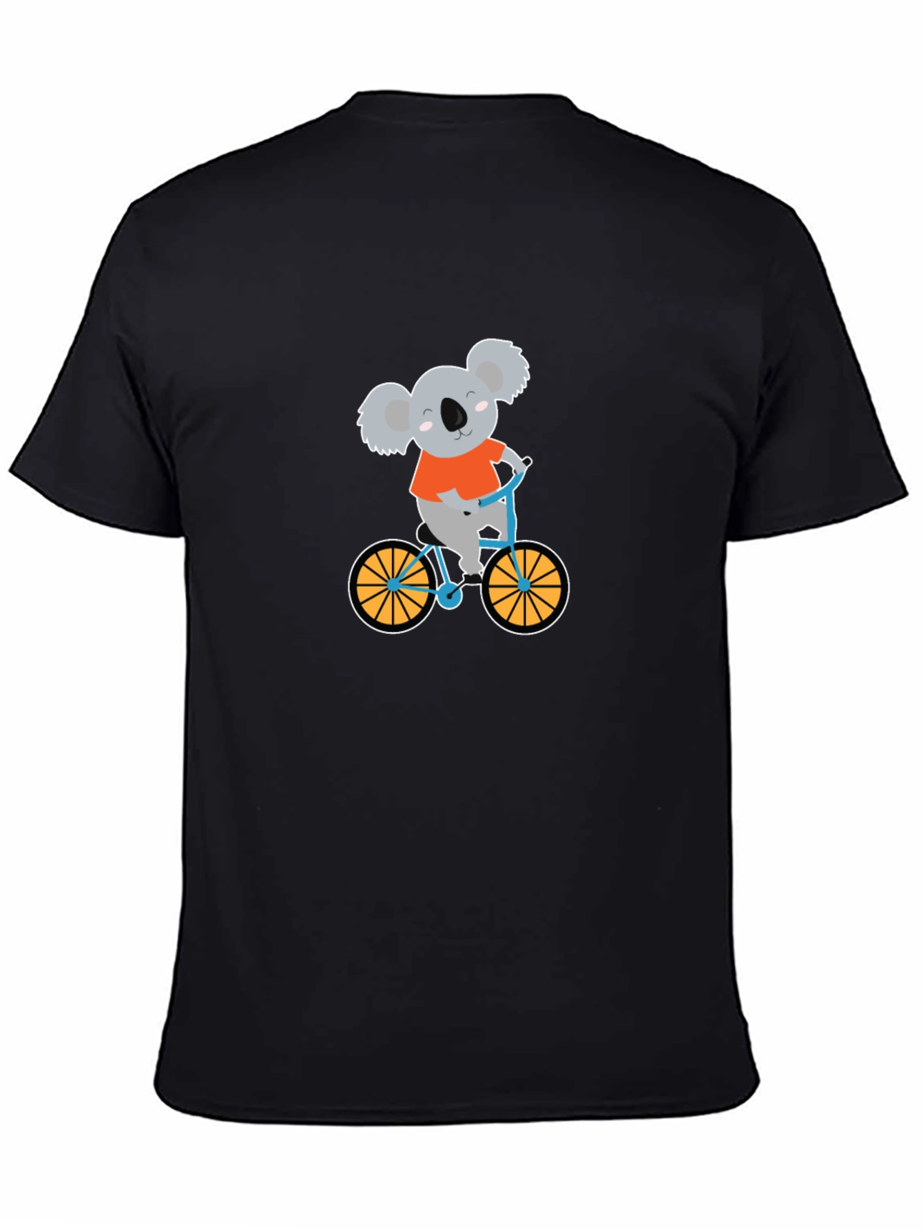 Black Koala Bear on Bike Graphic T-Shirt view 4
