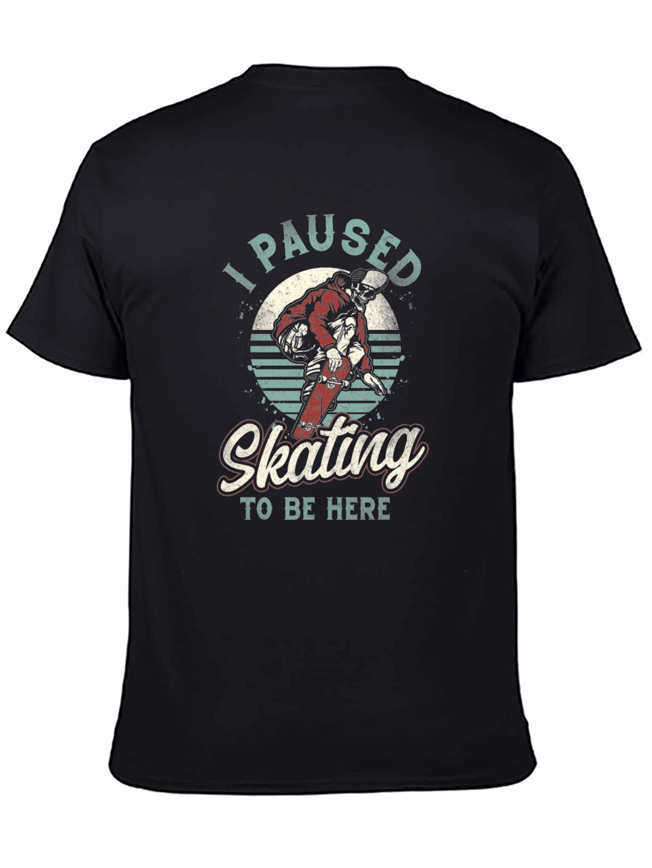 Black I Paused Skating T-Shirt view 4