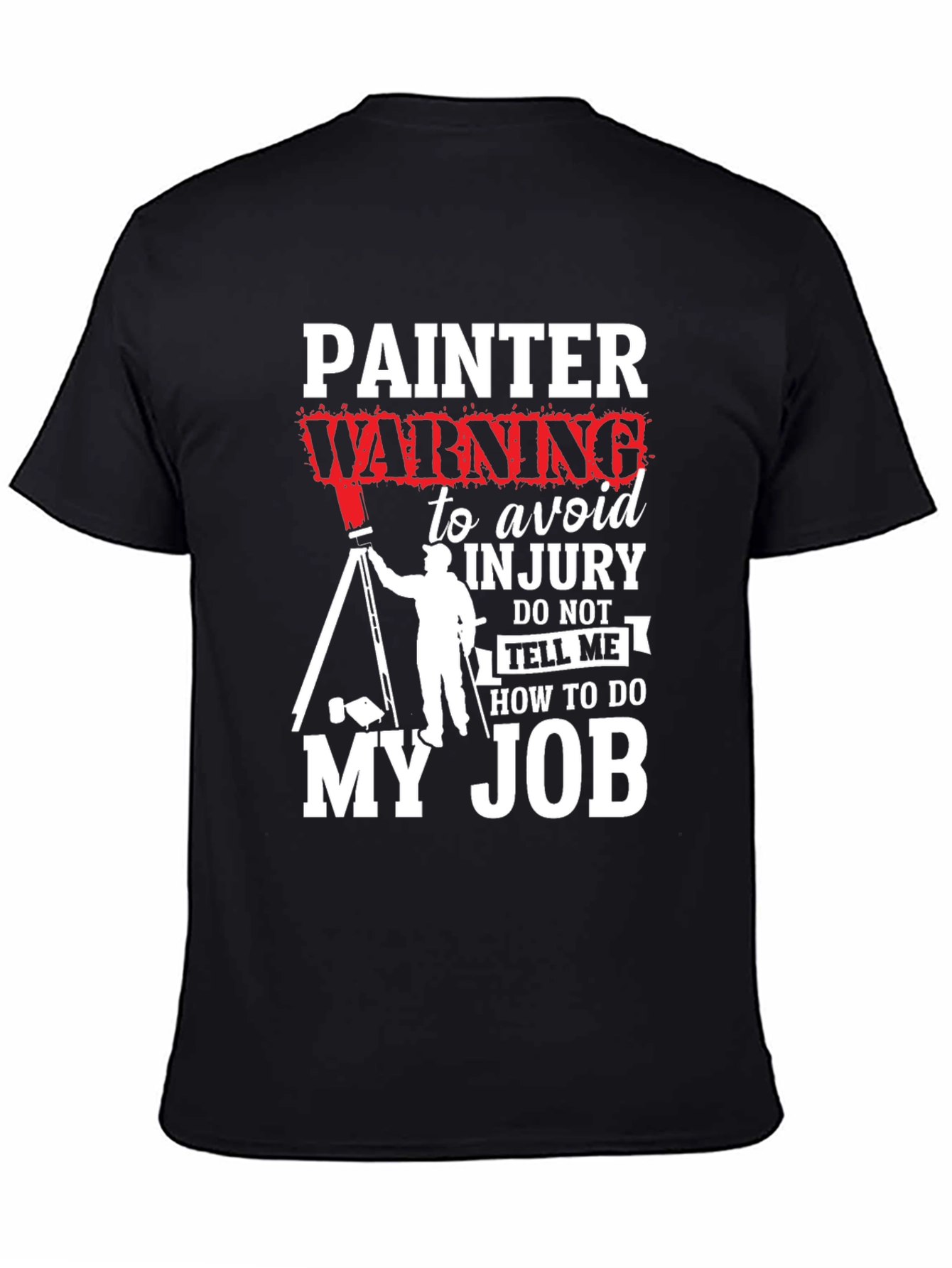 Black Painter Warning Graphic T-Shirt view 4