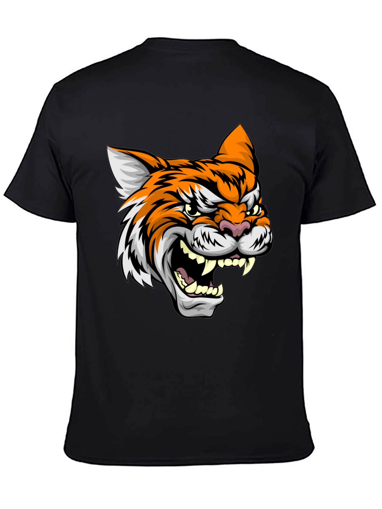Black Tiger Graphic Black T-Shirt view 4