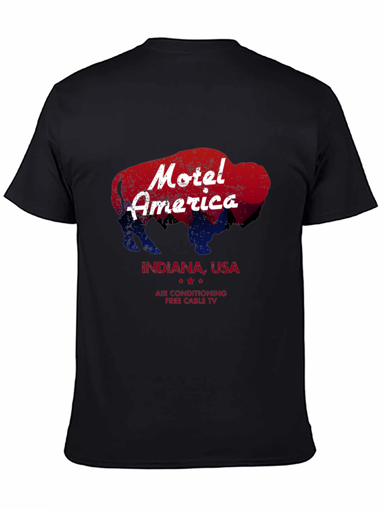 Black Motel America Indiana Bison T-Shirt view 4