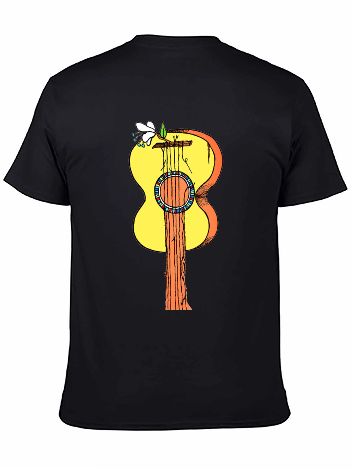 Black Guitar Tree Graphic Tee - Stylish Nature Design view 4
