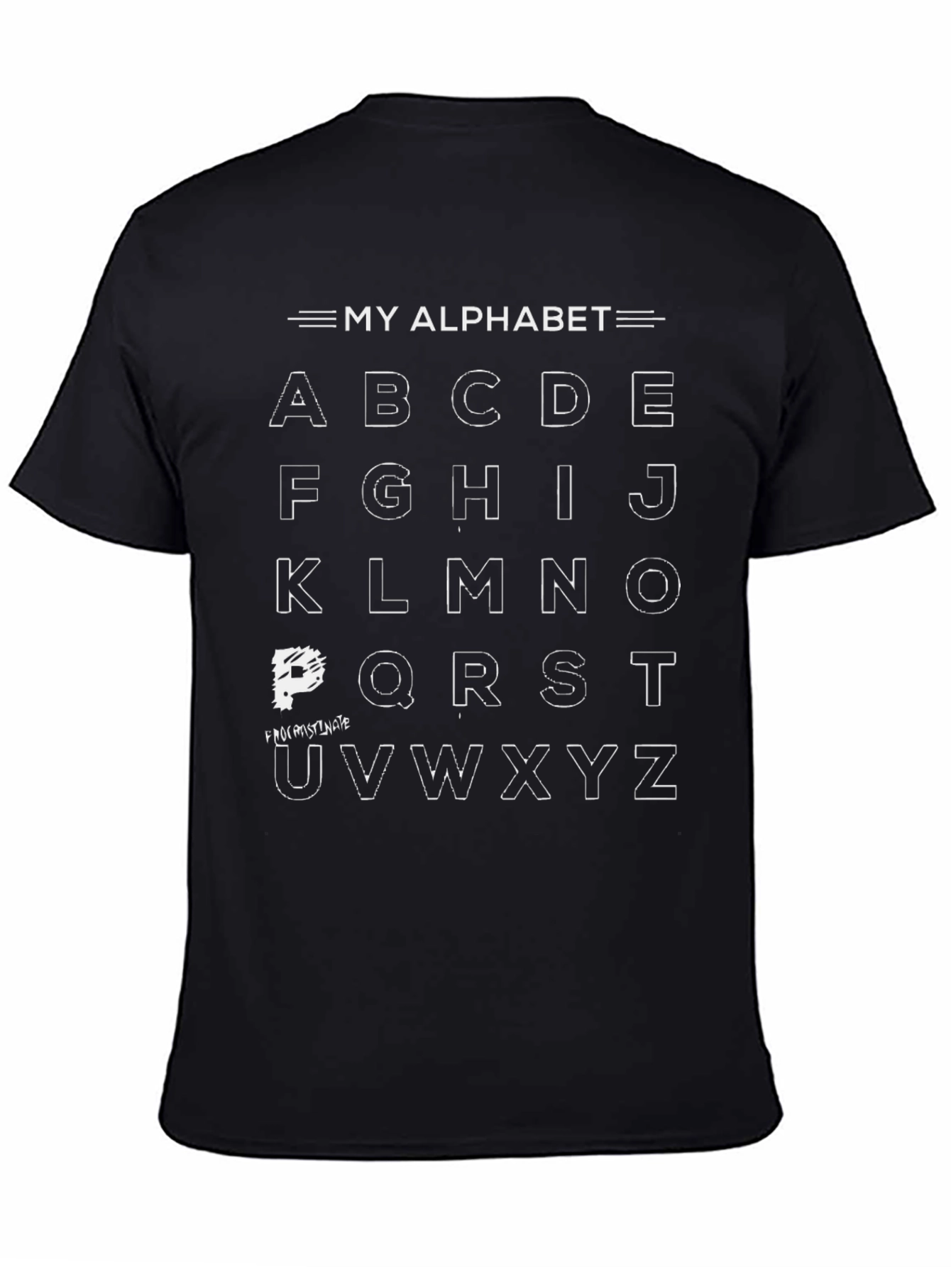 Black My Alphabet T-Shirt - Fun Graphic Tee view 4