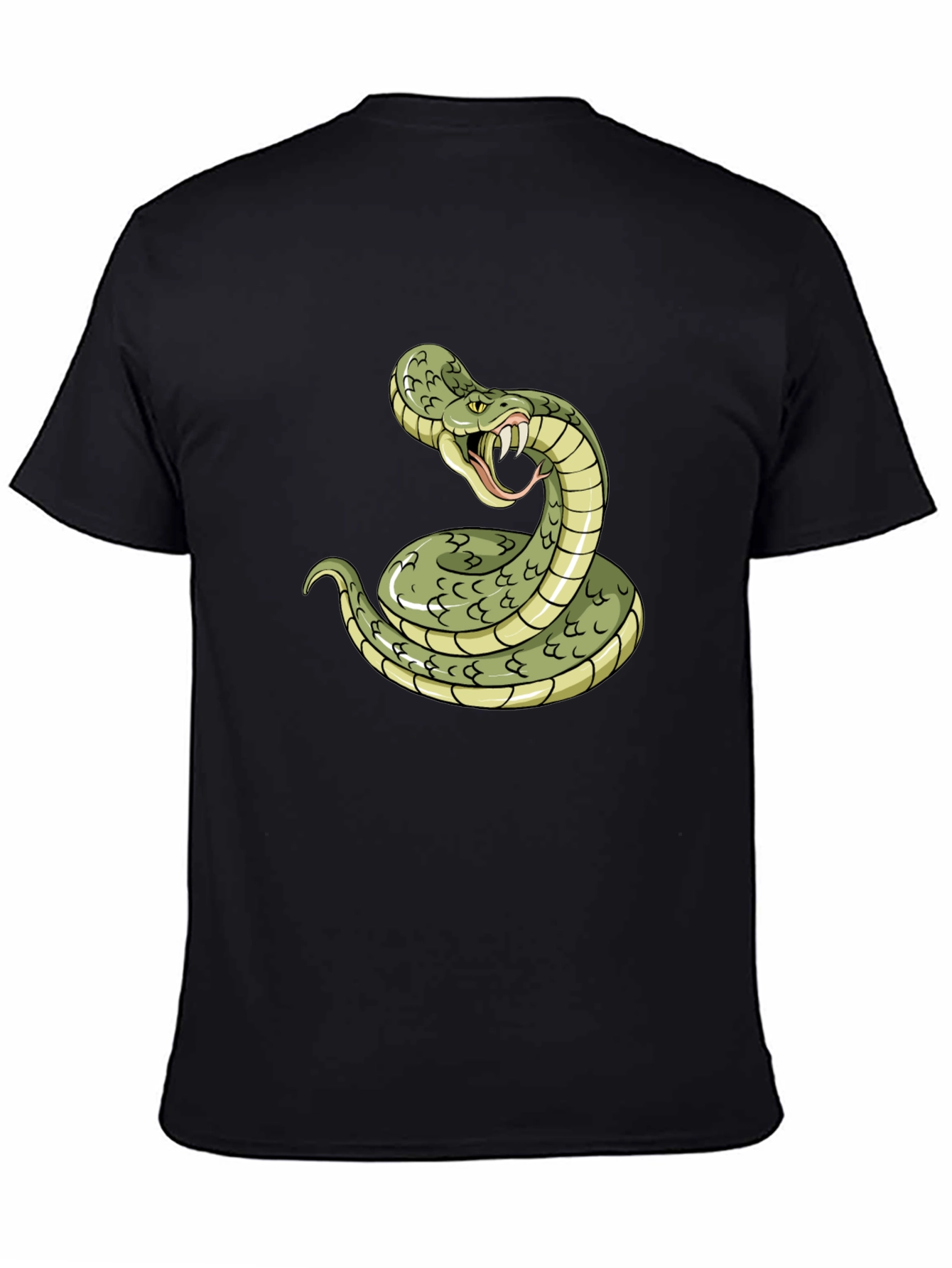 Black Snake Graphic Tee - Black Cotton T-Shirt view 4