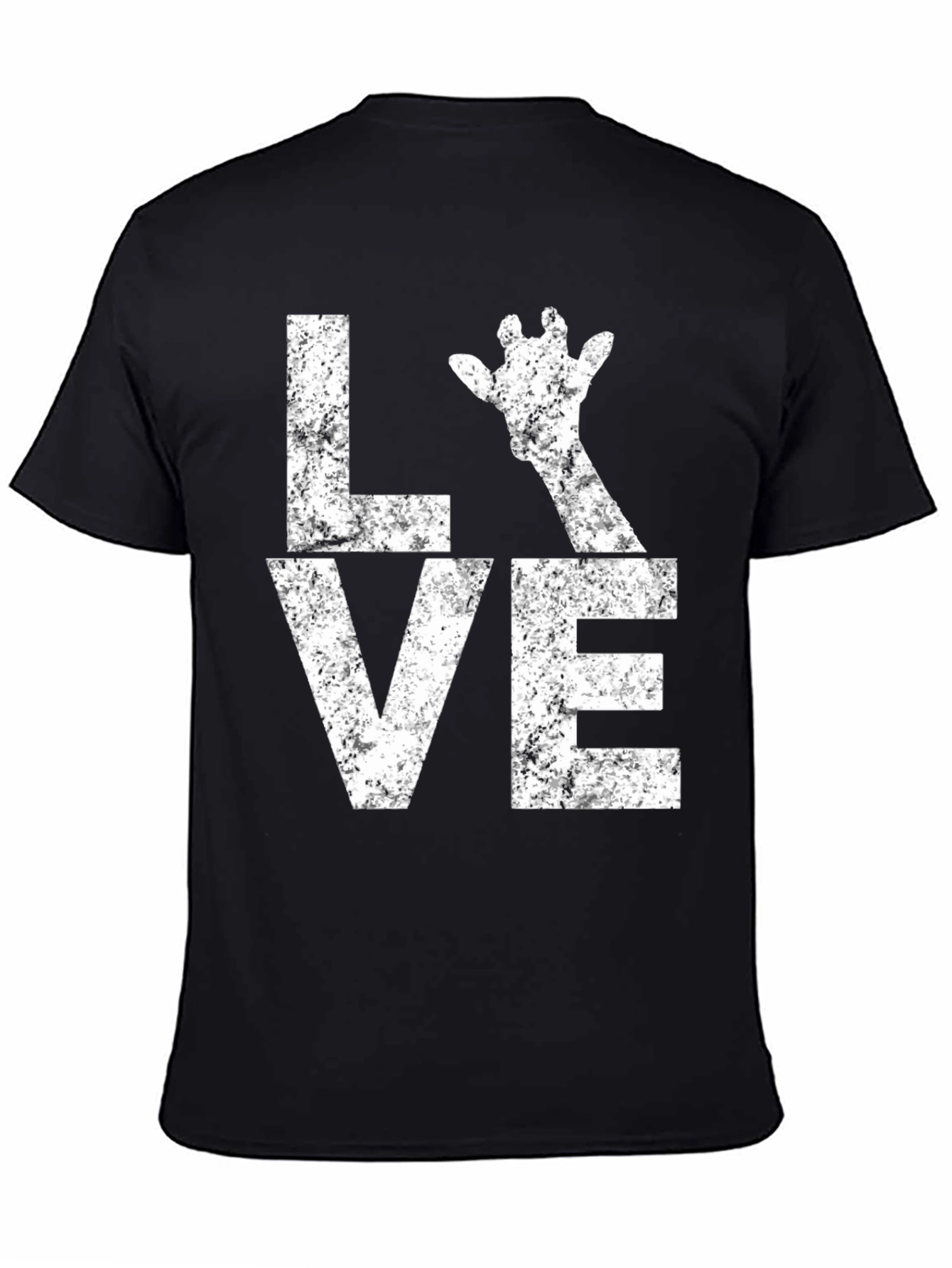 Black Love Giraffe Graphic Tee - Black Cotton Blend view 4