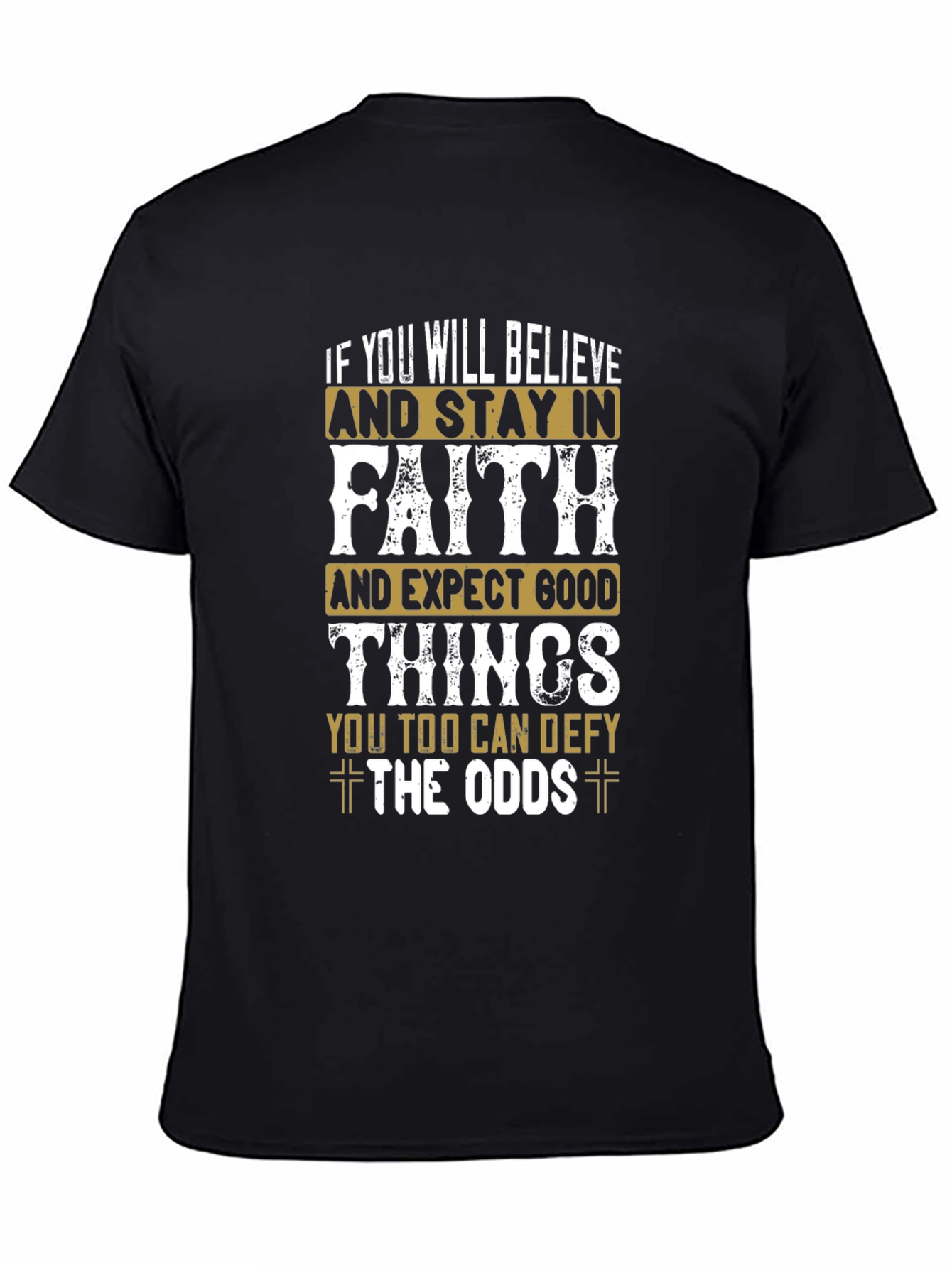 Black Faith Over Odds Graphic Tee - Believe & Defy view 4