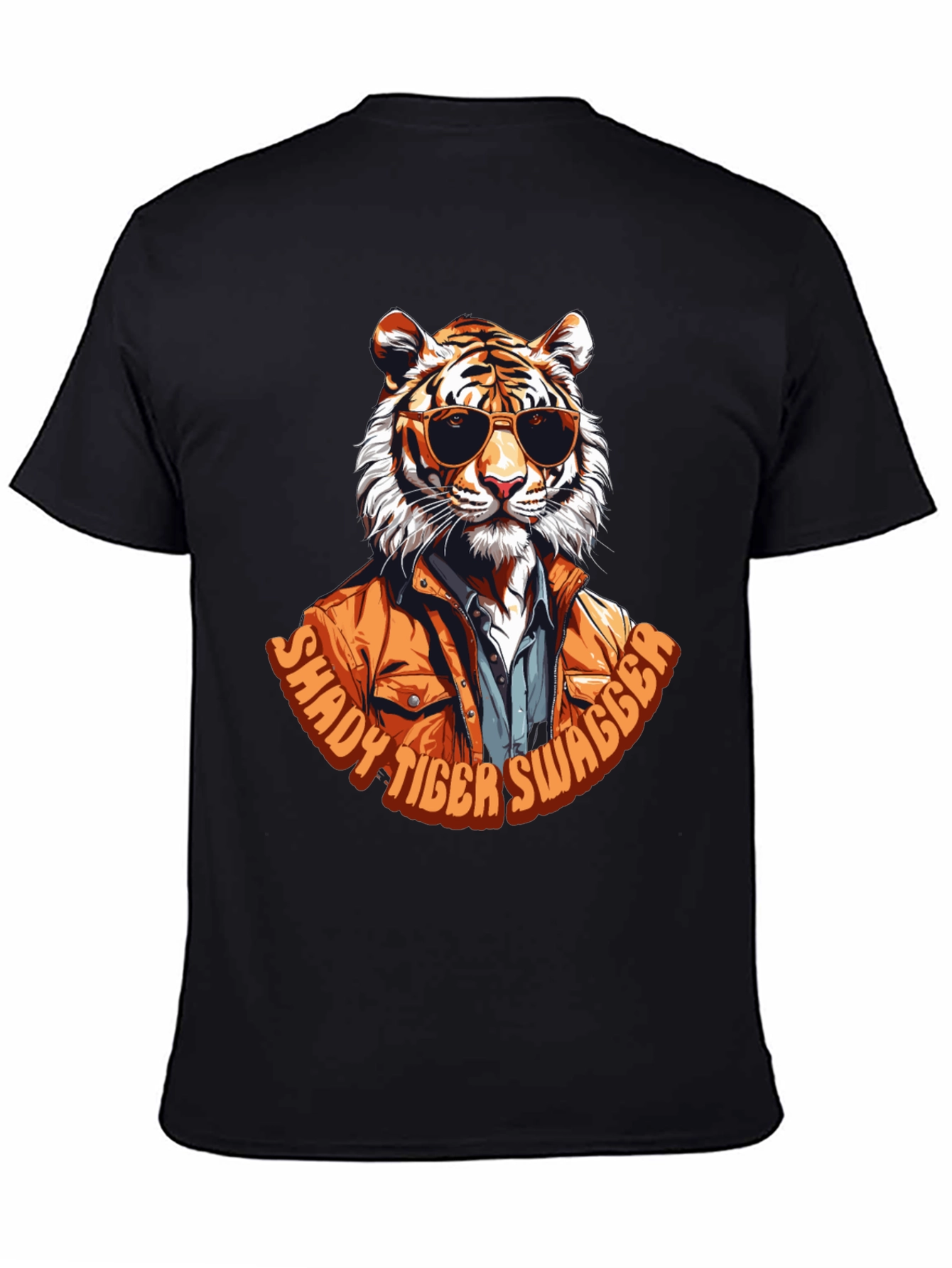 Black Shady Tiger Swagger T-Shirt view 4