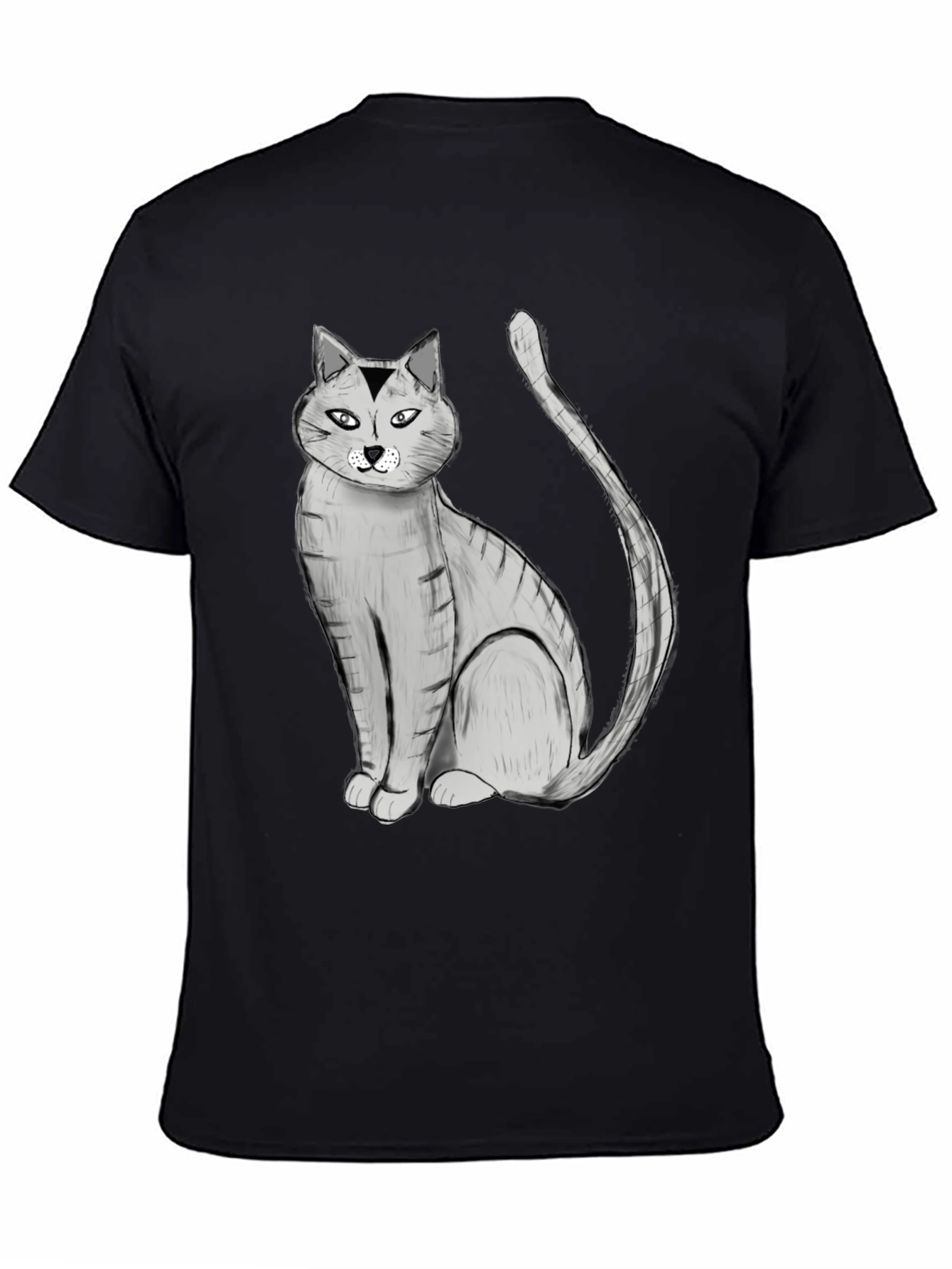 Black Black Cat Graphic Tee - Unisex Cotton Blend T-Shirt view 4
