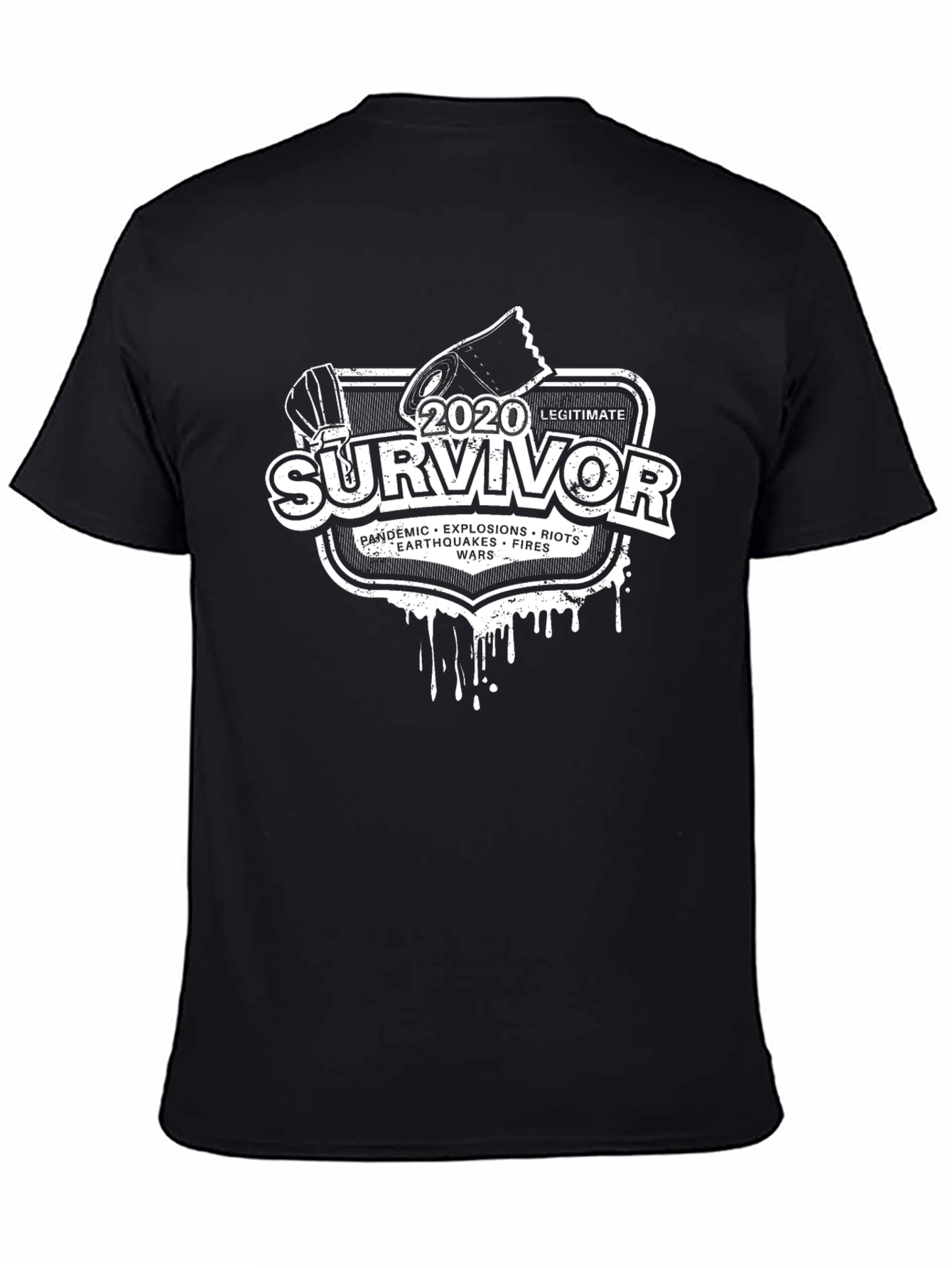 Black 2020 Survivor Novelty Graphic T-Shirt view 4