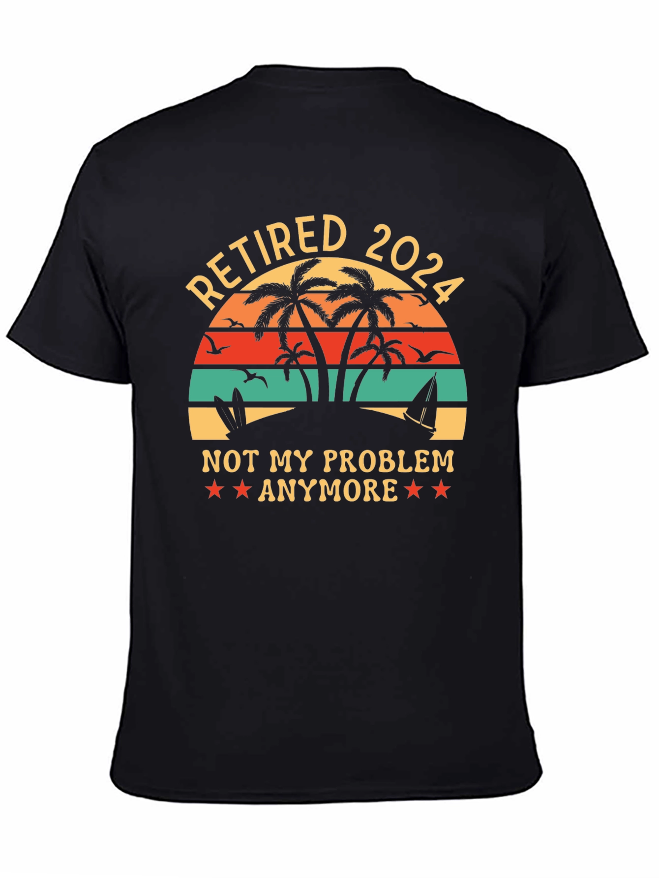 Black Retired 2024 Graphic T-Shirt view 4