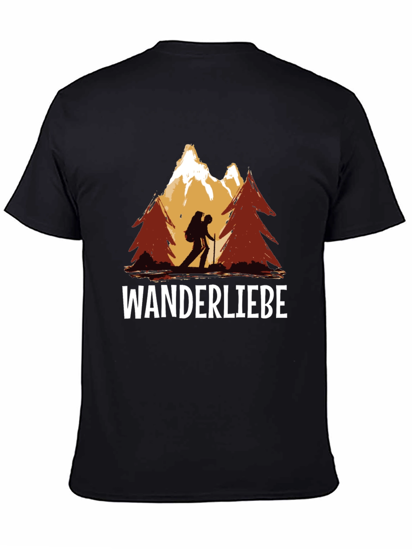 Black Wanderliebe Hiking T-Shirt - Mountain Adventure view 4