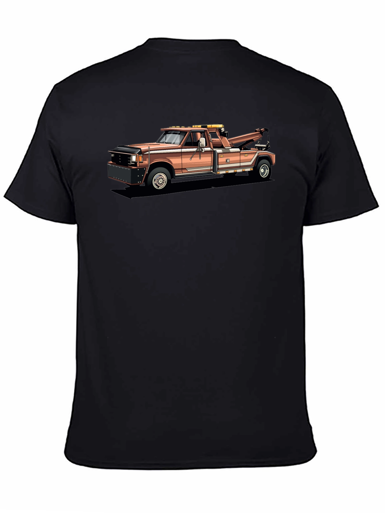 Black Vintage Tow Truck Graphic T-Shirt - Black view 4