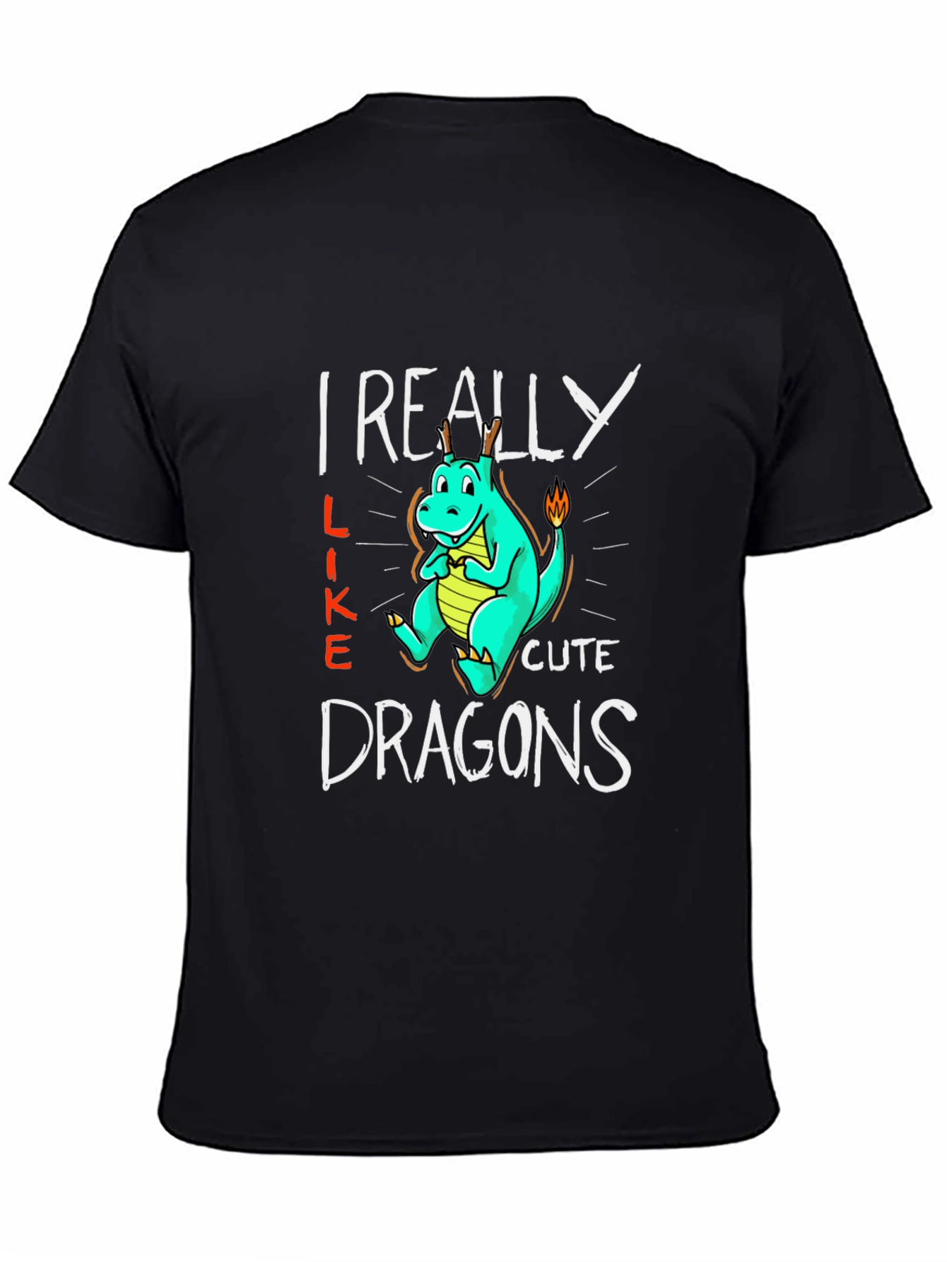 Cute Dragon Graphic Tee - 'I Really Like Cute Dragons' T-Shirt - 4