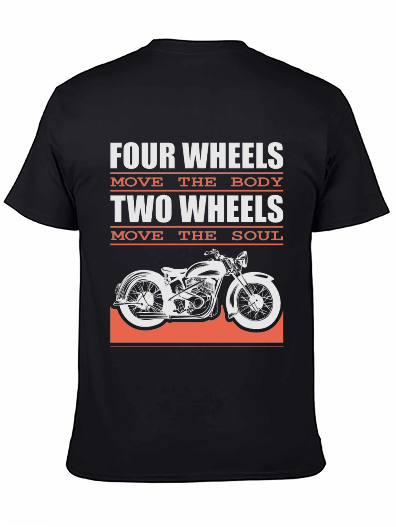 Black Two Wheels Move the Soul Graphic Tee view 4