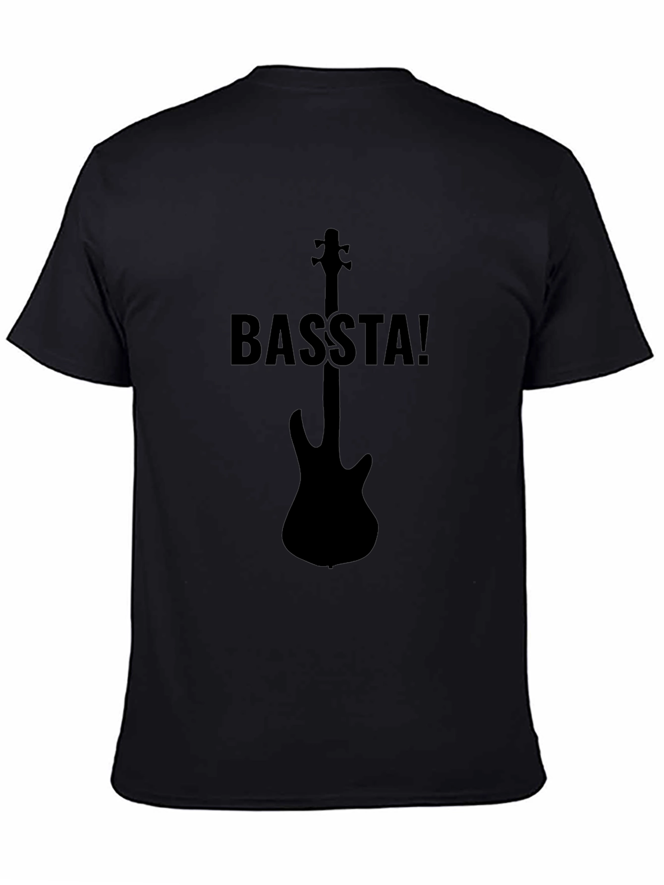 Black BASS-TA! Graphic Black T-Shirt view 4