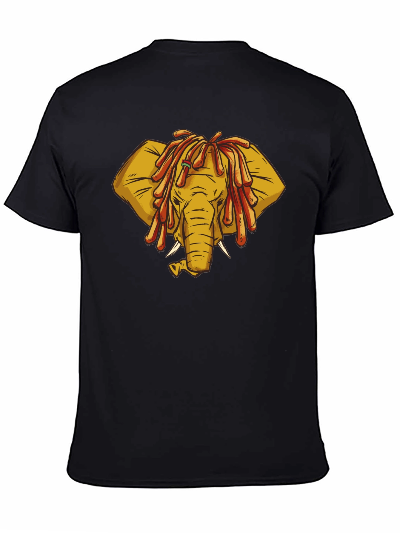Black Rasta Elephant Graphic Tee - Unique Design! view 4