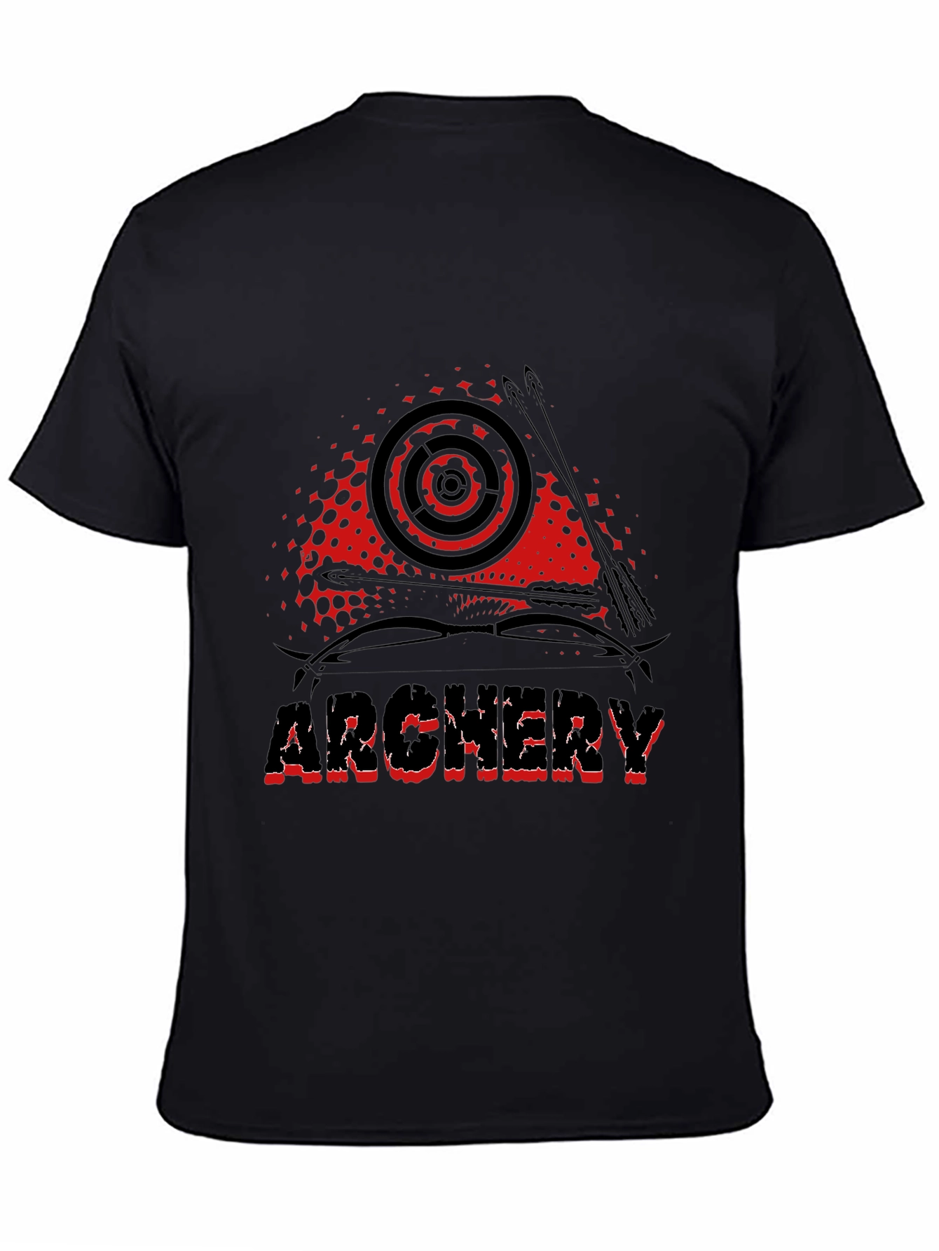 Black Archery Graphic Tee - Black Cotton Casual T-Shirt view 4