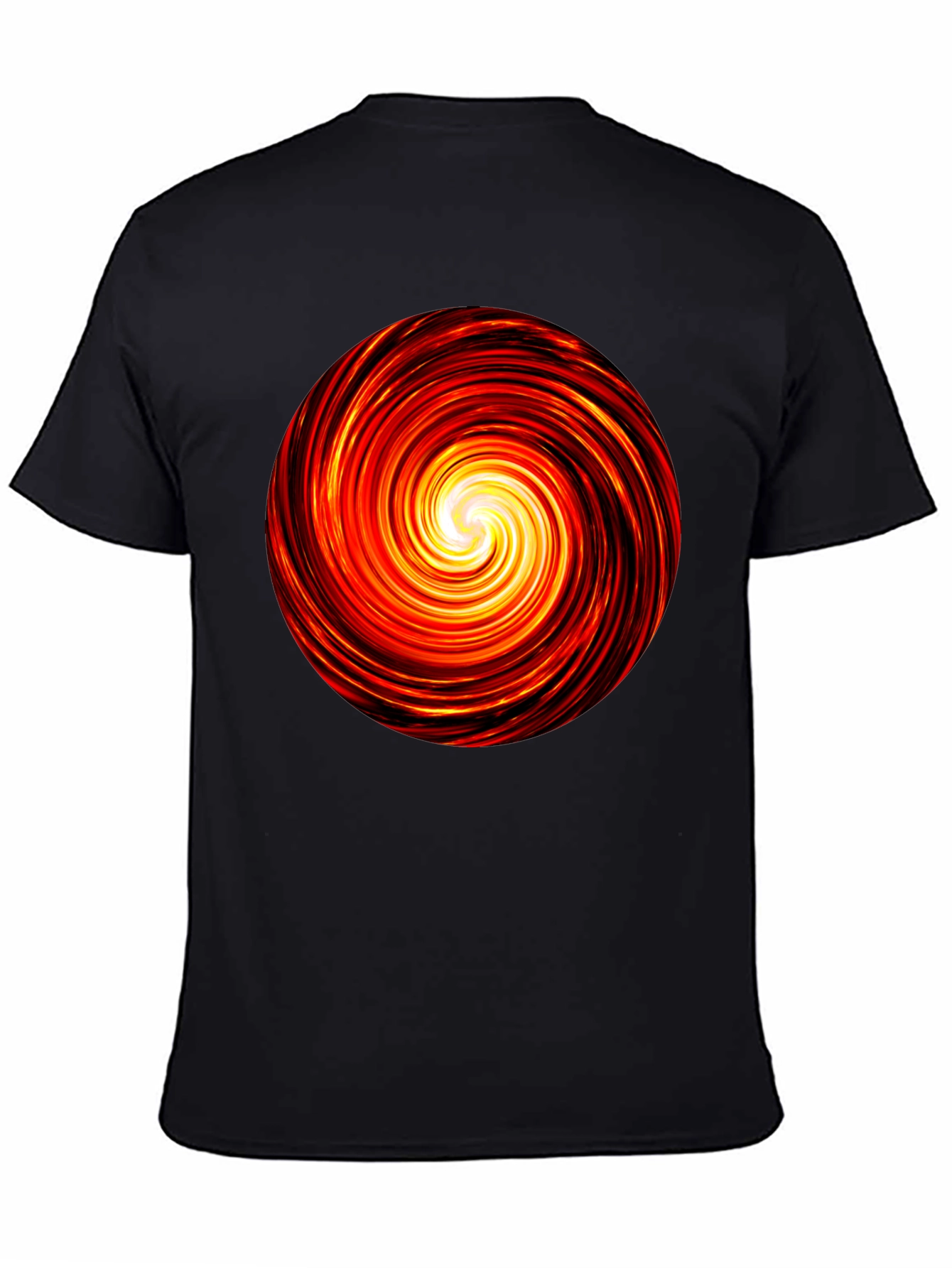 Black Fiery Vortex Black T-Shirt view 4