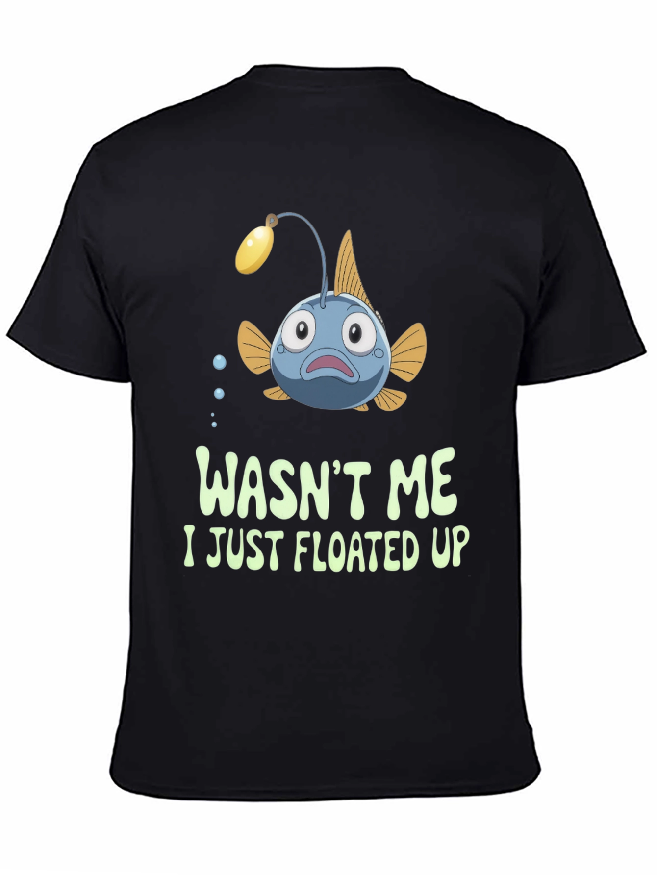 Black Funny Anglerfish T-Shirt - Wasn't Me view 4