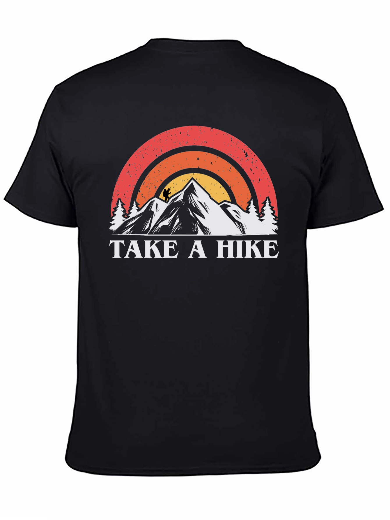 Black Take a Hike T-Shirt - Vintage Mountain Design view 4