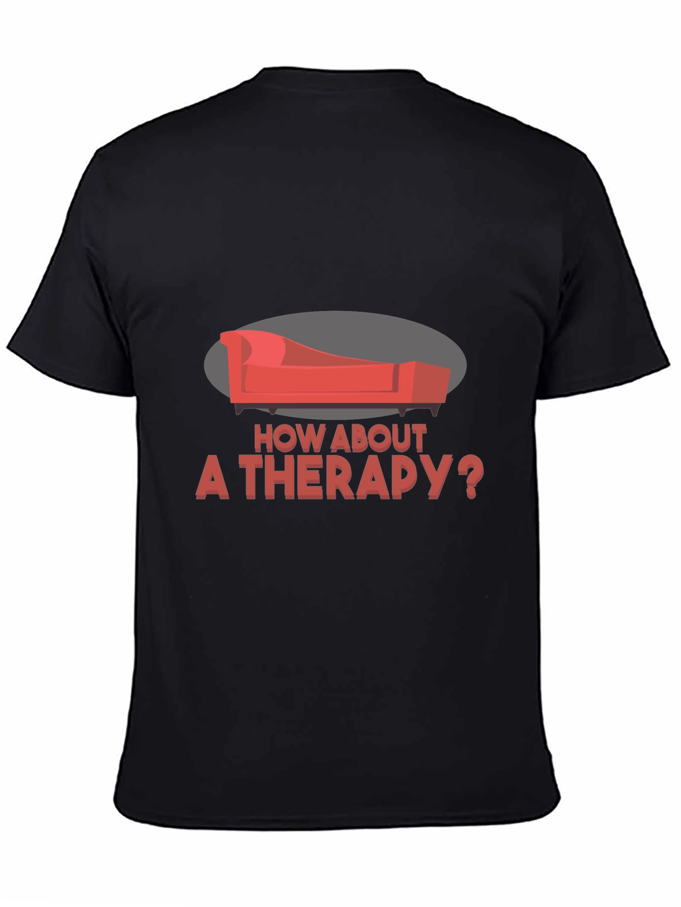 Black Therapy Couch Graphic Tee - Unique Design view 4