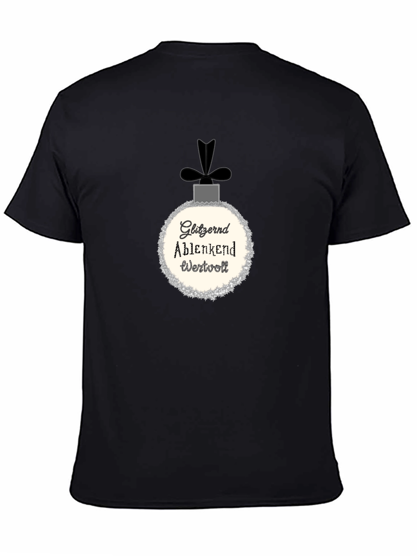 Black Gitzernd Ablenkend Wertvoll Christmas T-Shirt view 4