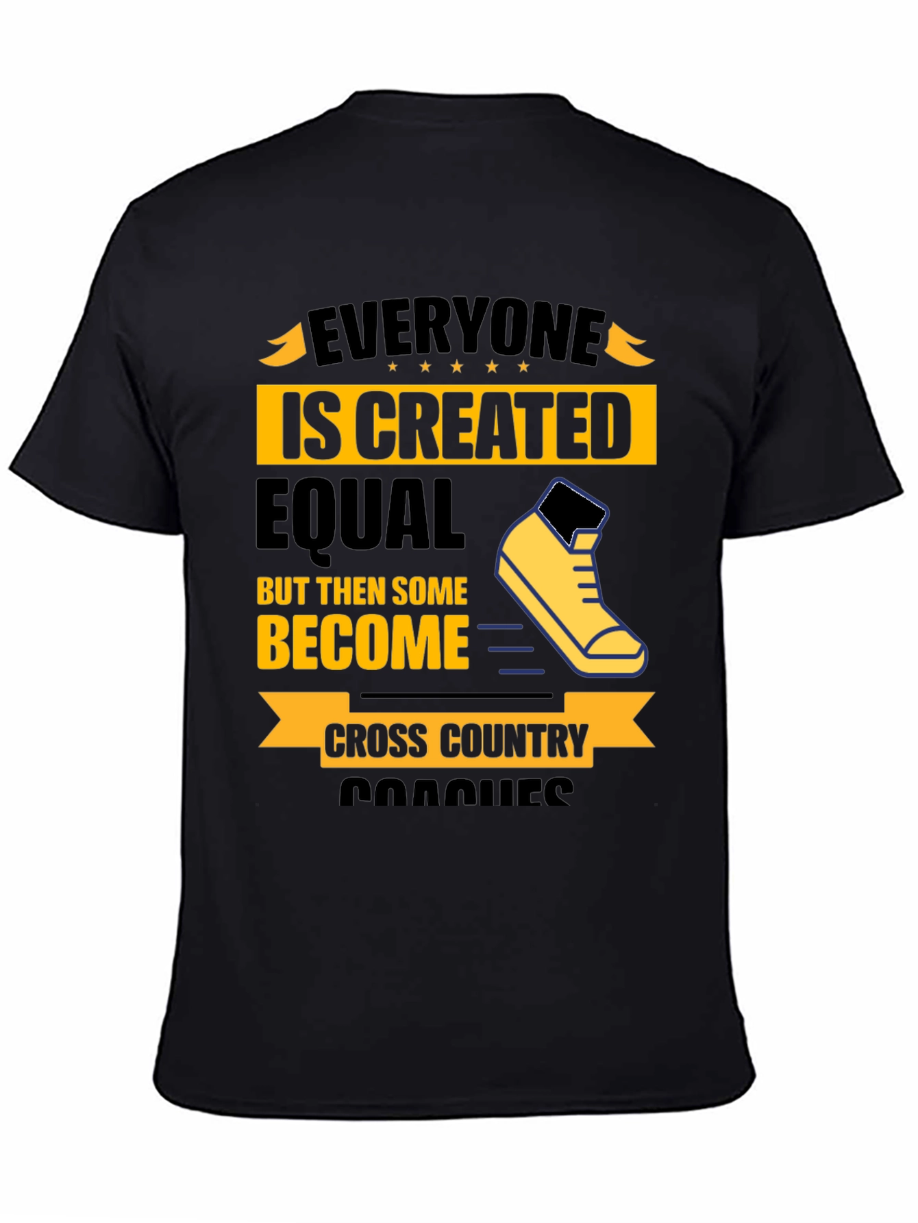Black Cross Country Coaches Graphic T-Shirt view 4